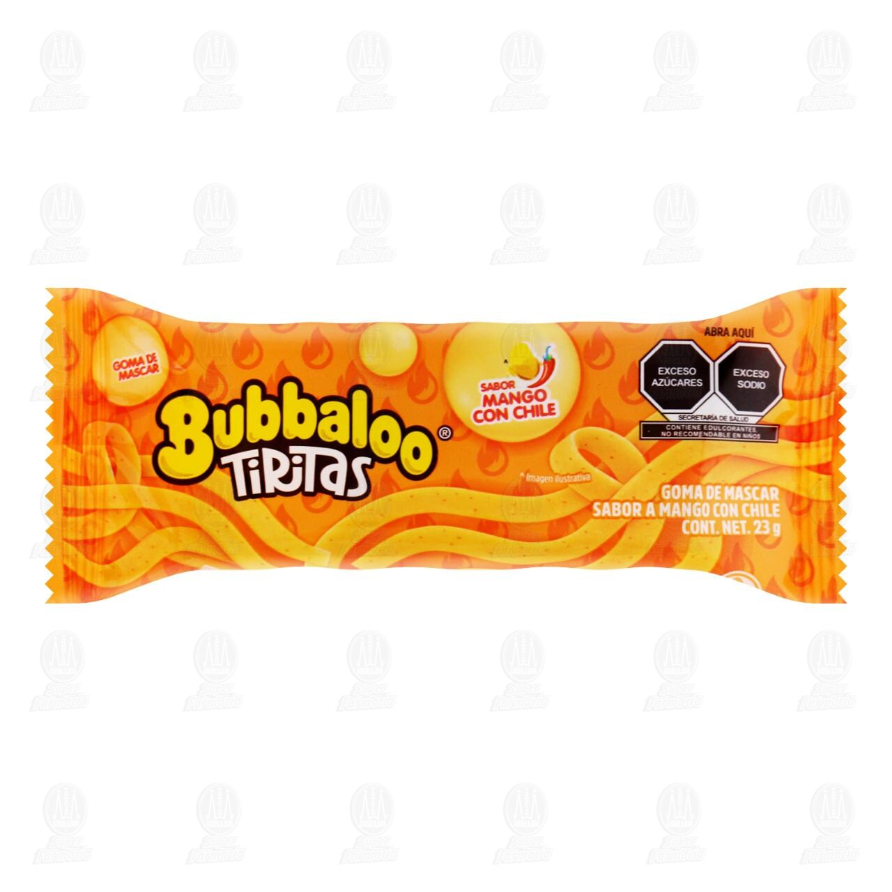 Goma de Mascar Bubbaloo Tiritas Sabor Mango con Chile, 23 gr. image number 0
