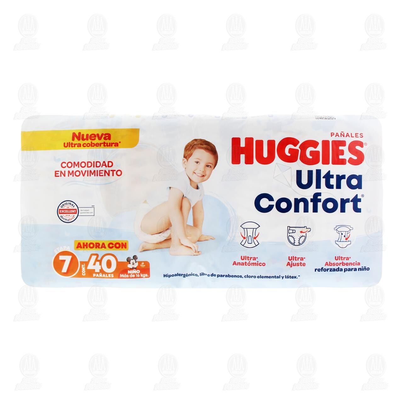 Pa&ntilde;ales para Beb&eacute; Huggies Ultra Confort Etapa 7 Ni&ntilde;o, 40 pzas. image number 1