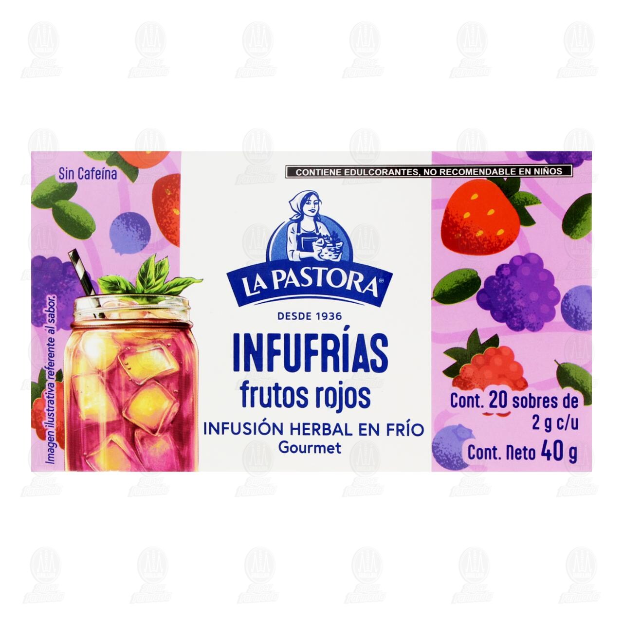 Infusi&oacute;n Herbal Infufr&iacute;as La Pastora Frutos Rojos, 40 gr. image number 1