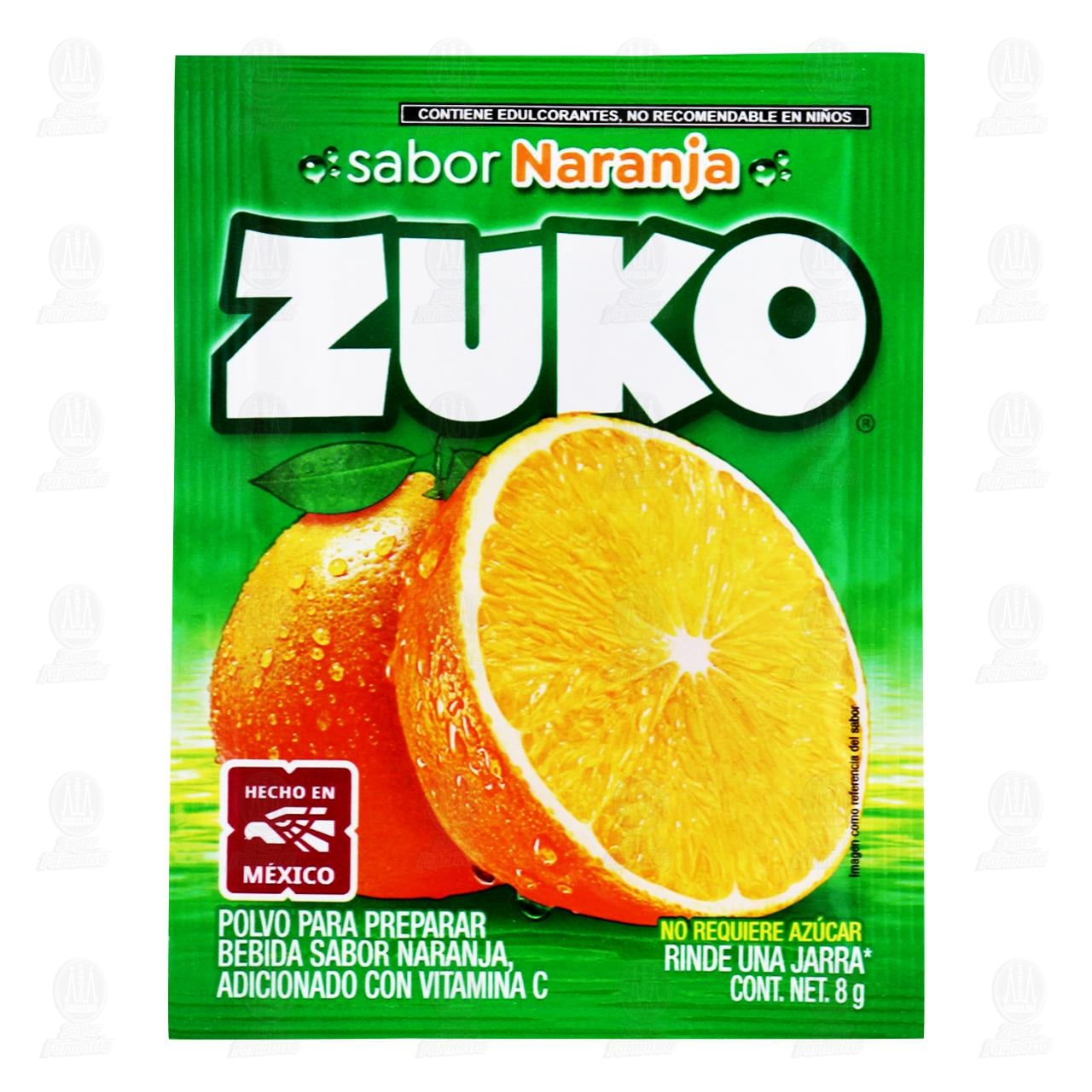 Bebida en Polvo Zuko Sabor Naranja, 8 gr. image number 0
