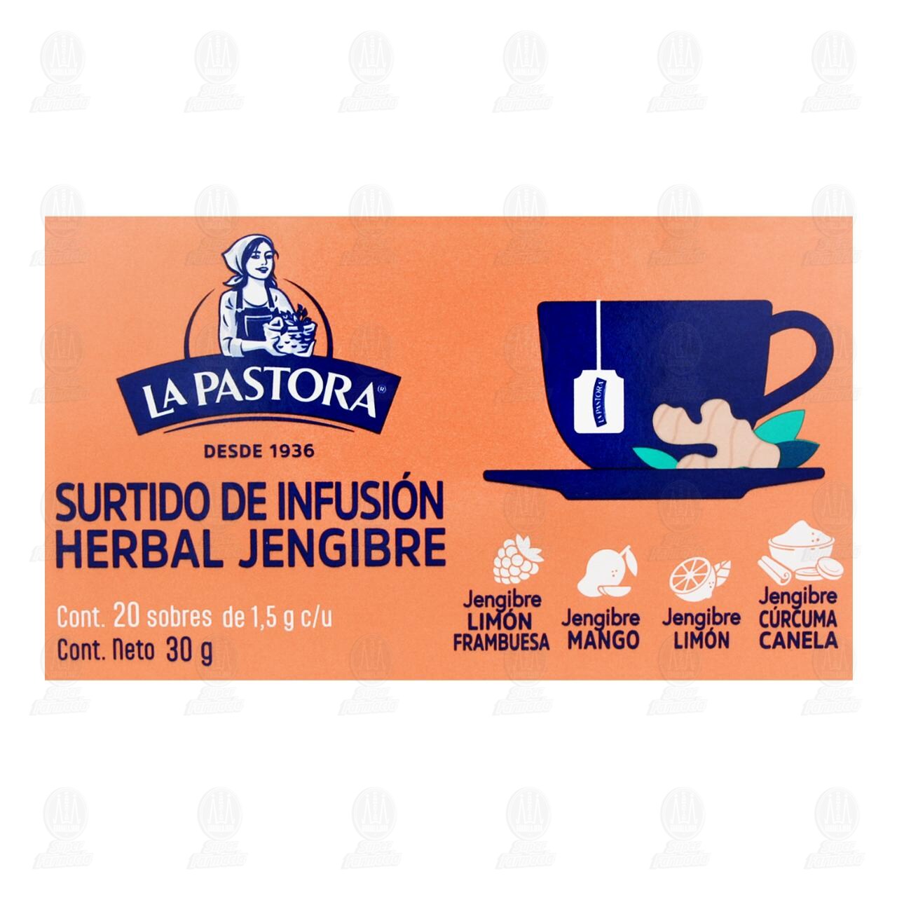 Surtido de Infusi&oacute;n Herbal La Pastora Jengibre, 30 gr. image number 1