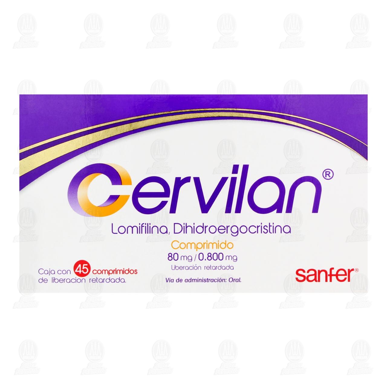Cervilan 80mg/0.800mg, 45 Comprimidos. image number 1
