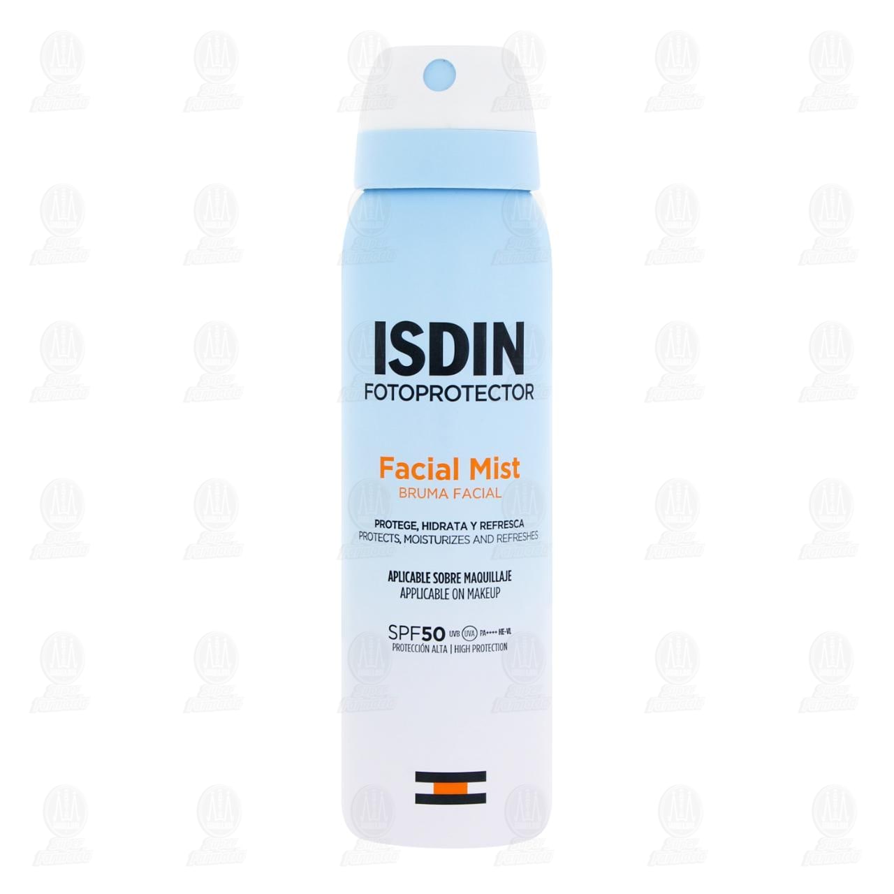 Isdin Fotoprotector Facial Mist Bruma SPF 50 en Spray, 100 ml. image number 1