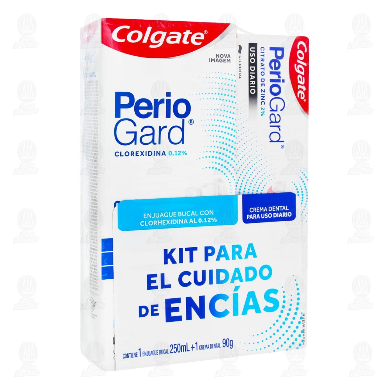 Pack Colgate PerioGard Enjuague Bucal Enc&iacute;as Saludables 250 ml + Gel Dental 90 gr, 2 pzas.