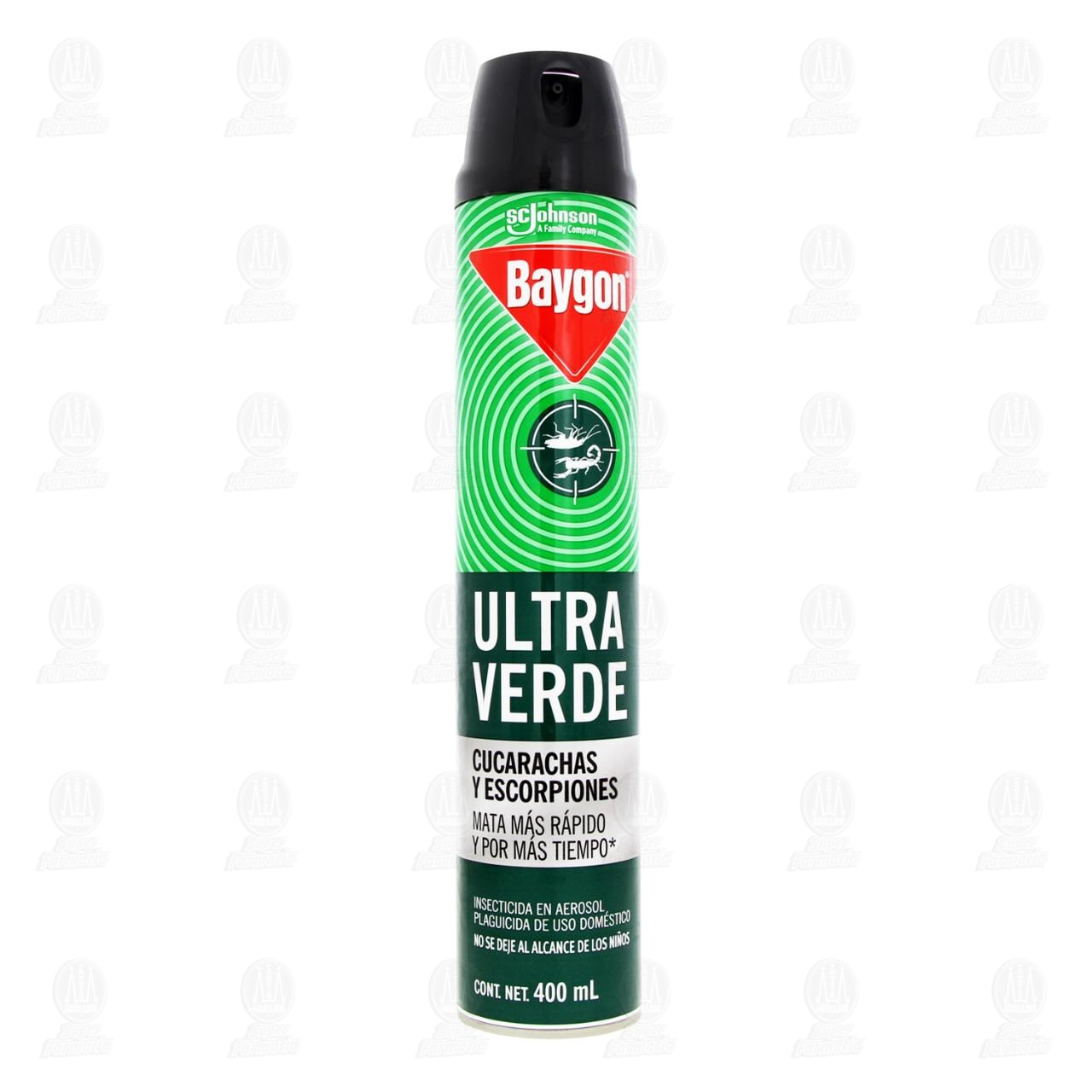 Insecticida Baygon Ultra Verde para Cucarachas y Escorpiones en Aerosol, 400 ml. image number 0