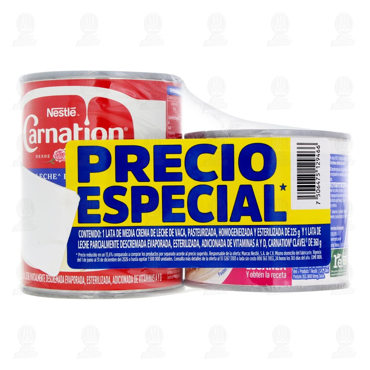 Pack Nestl&eacute; Carnation Clavel de 360 gr + Media Crema de 225 gr, 2 pzas. image number 1