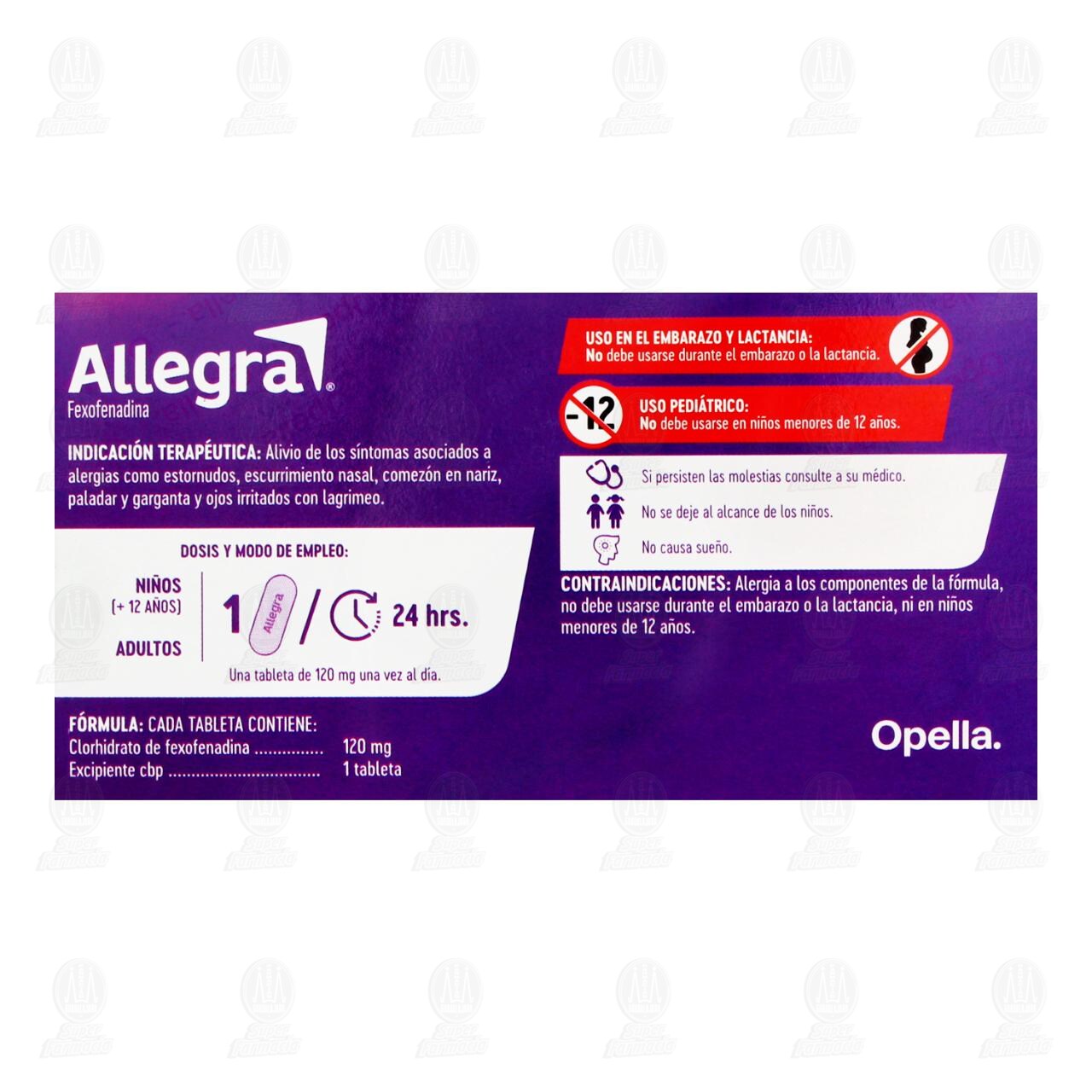 Allegra 120 mg, 20 tabletas. image number 2