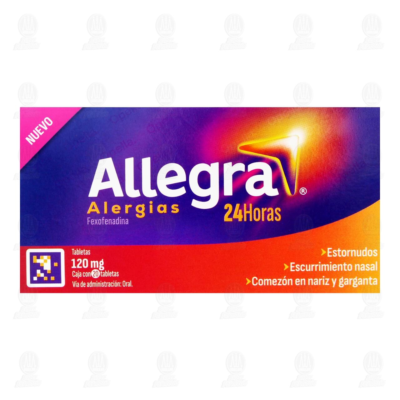 Allegra 120 mg, 20 tabletas. image number 1