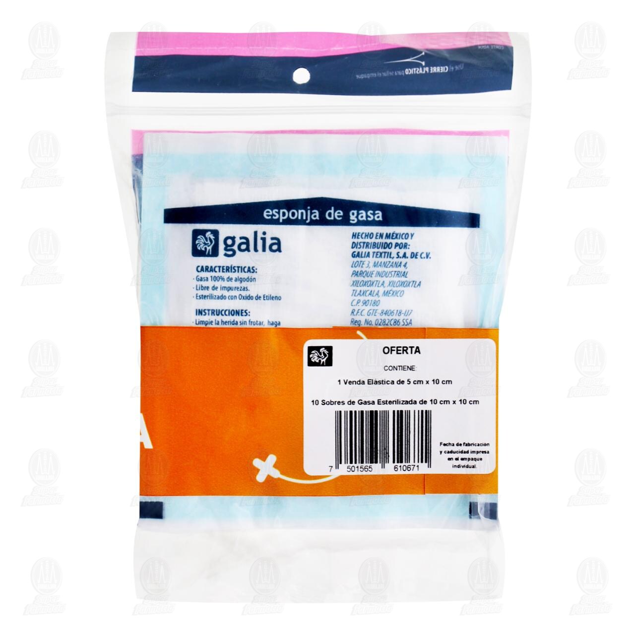 Pack Galia Gasa Simple Esterilizada + Venda El&aacute;stica, 2 pzas. image number 1