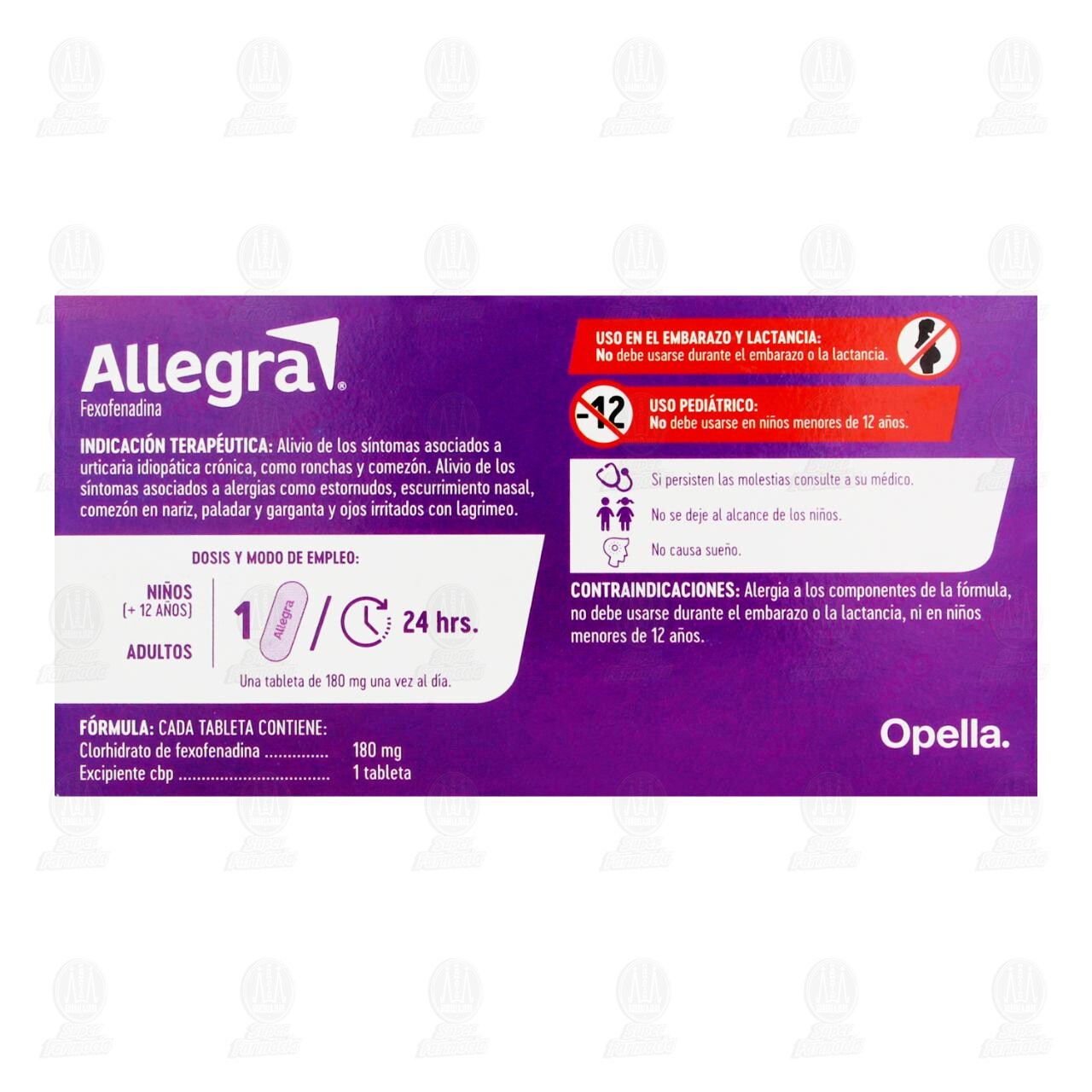 Allegra 180 mg, 20 tabletas. image number 2