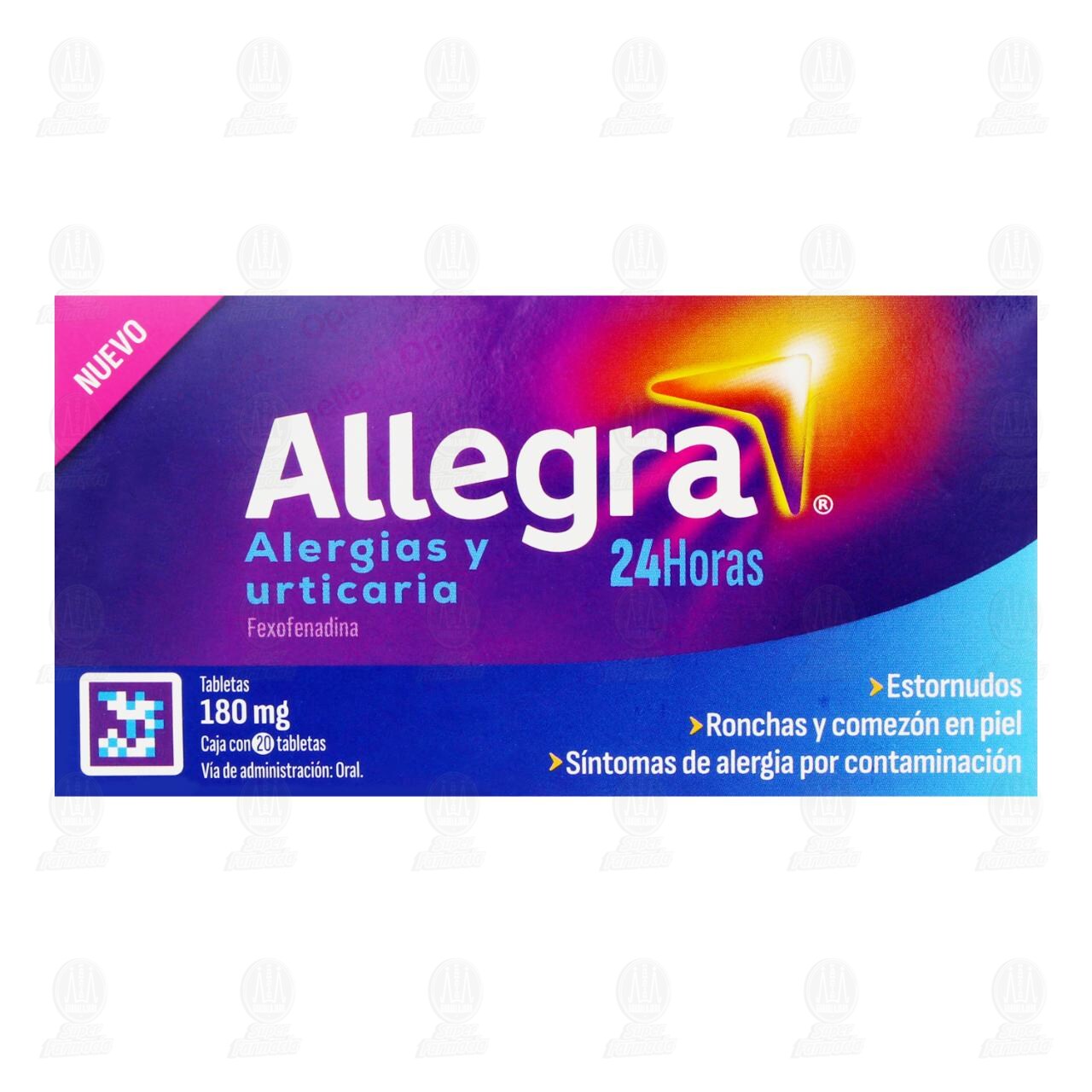 Allegra 180 mg, 20 tabletas. image number 1