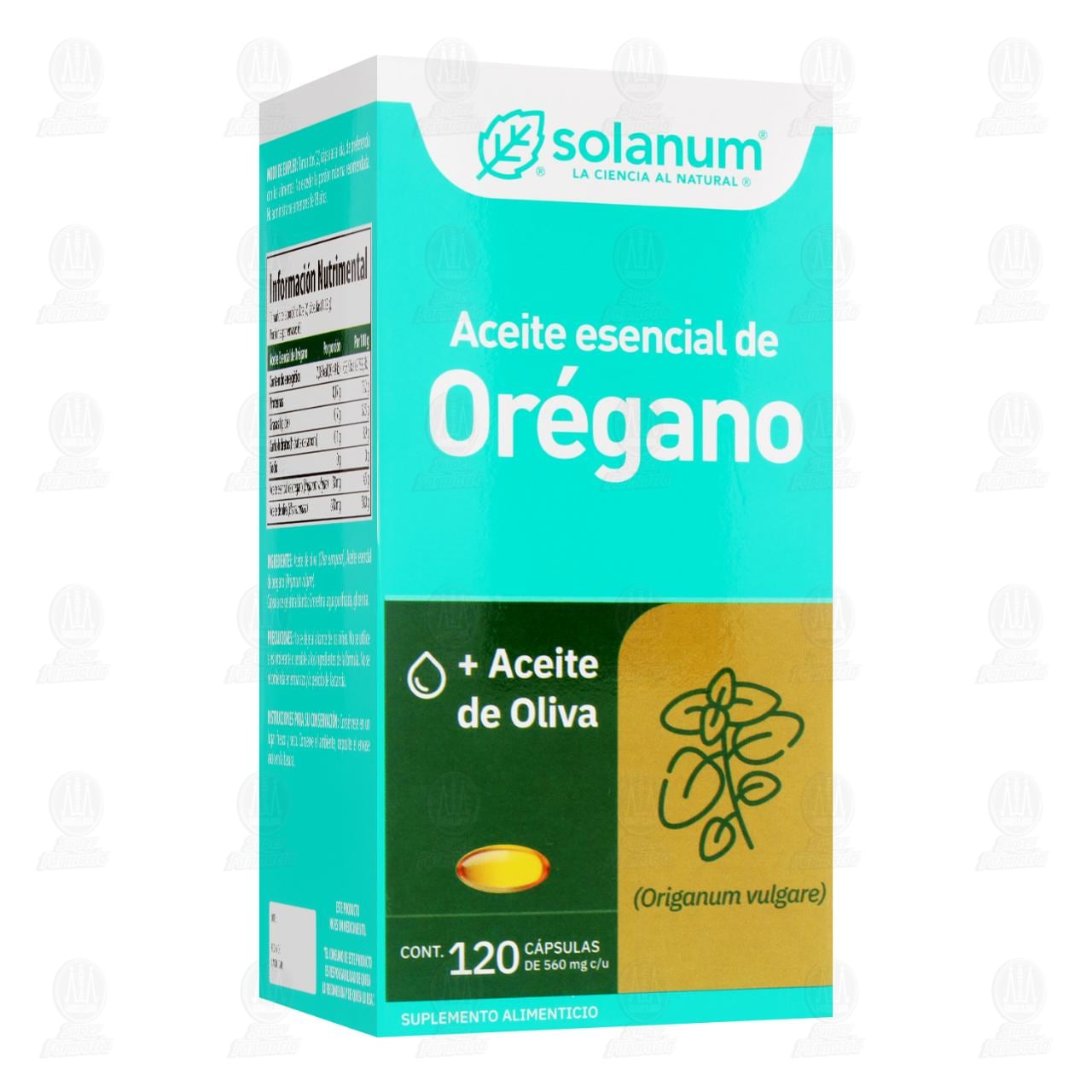 Aceite Esencial de Or&eacute;gano Solanum, 120 C&aacute;psulas de 560 mg c/u.