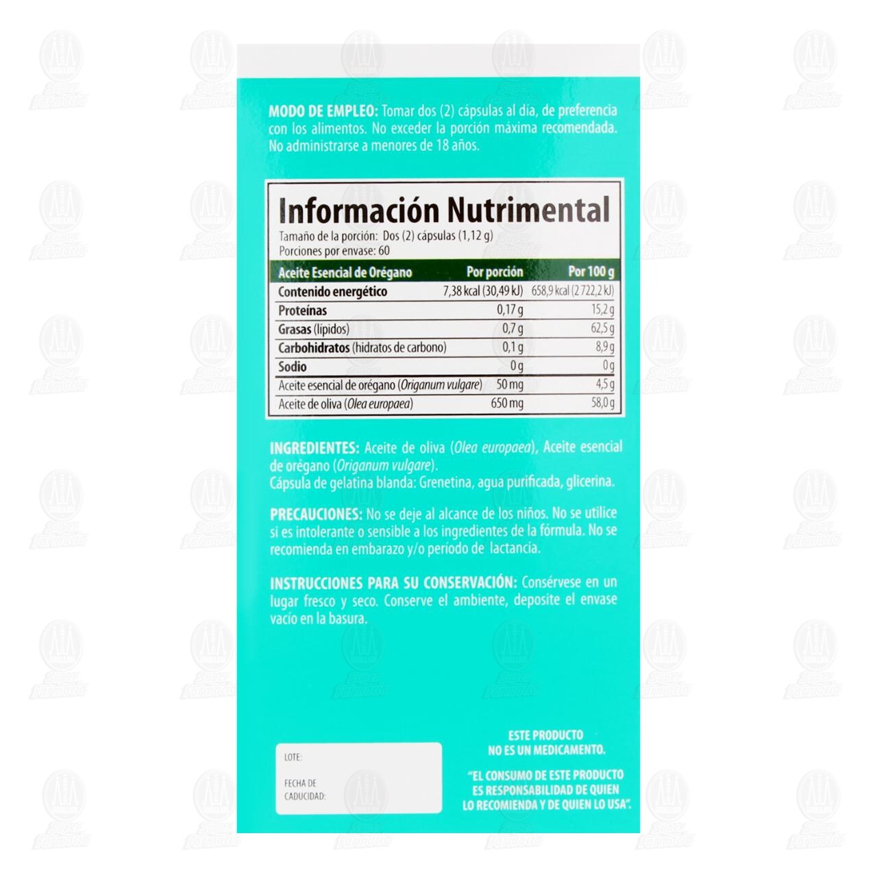 Aceite Esencial de Or&eacute;gano Solanum, 120 C&aacute;psulas de 560 mg c/u. image number 3