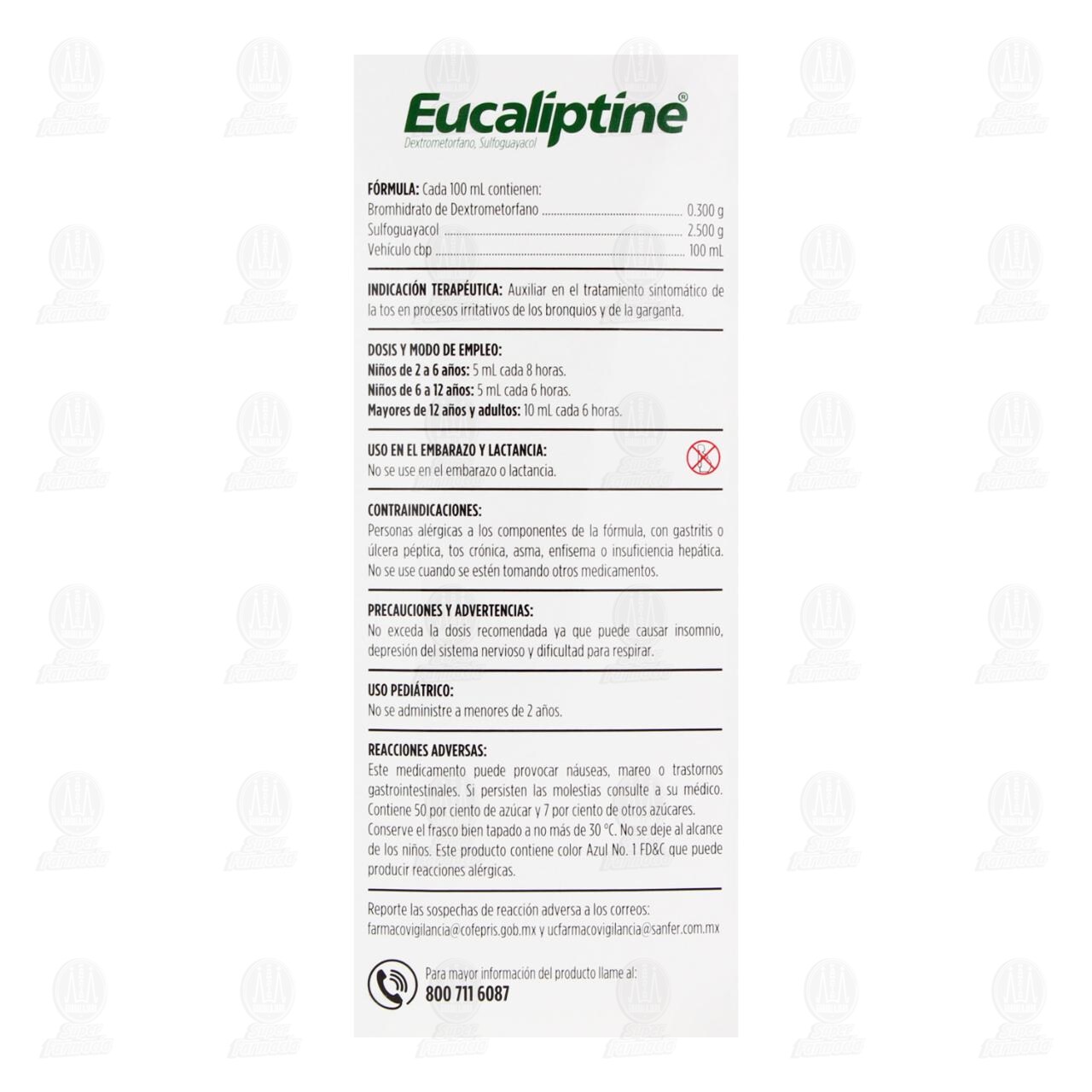 Eucaliptine 0.3gr/2.5gr Jarabe, 140 ml. image number 2