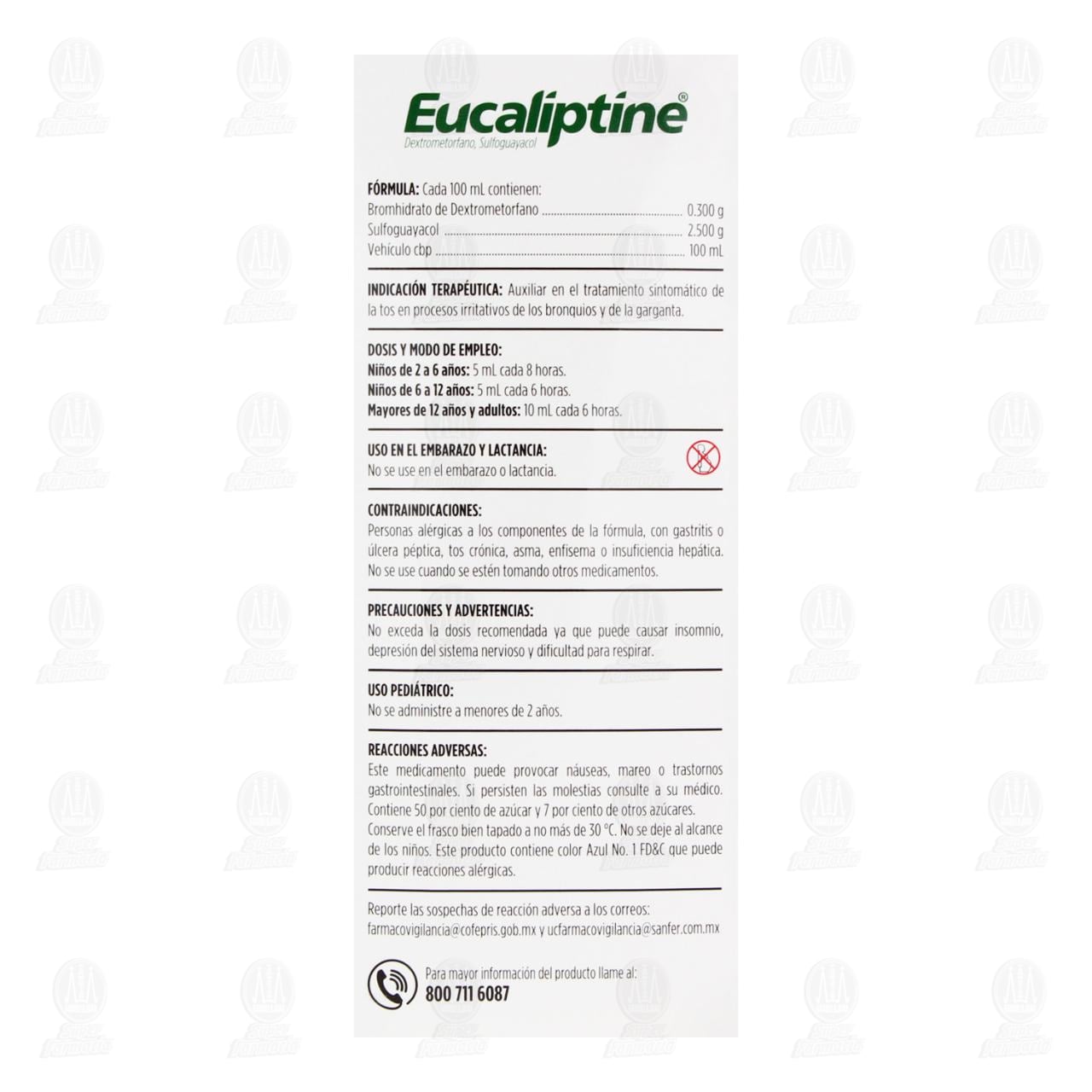 Eucaliptine 0.3gr/2.5gr Jarabe, 140 ml. image number 2