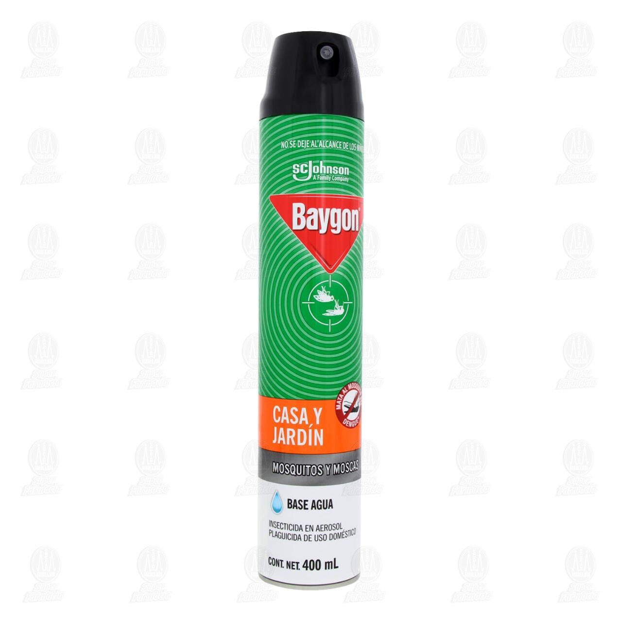 Insecticida Baygon Casa y Jardín en Aerosol con Base Agua, 400 ml.
