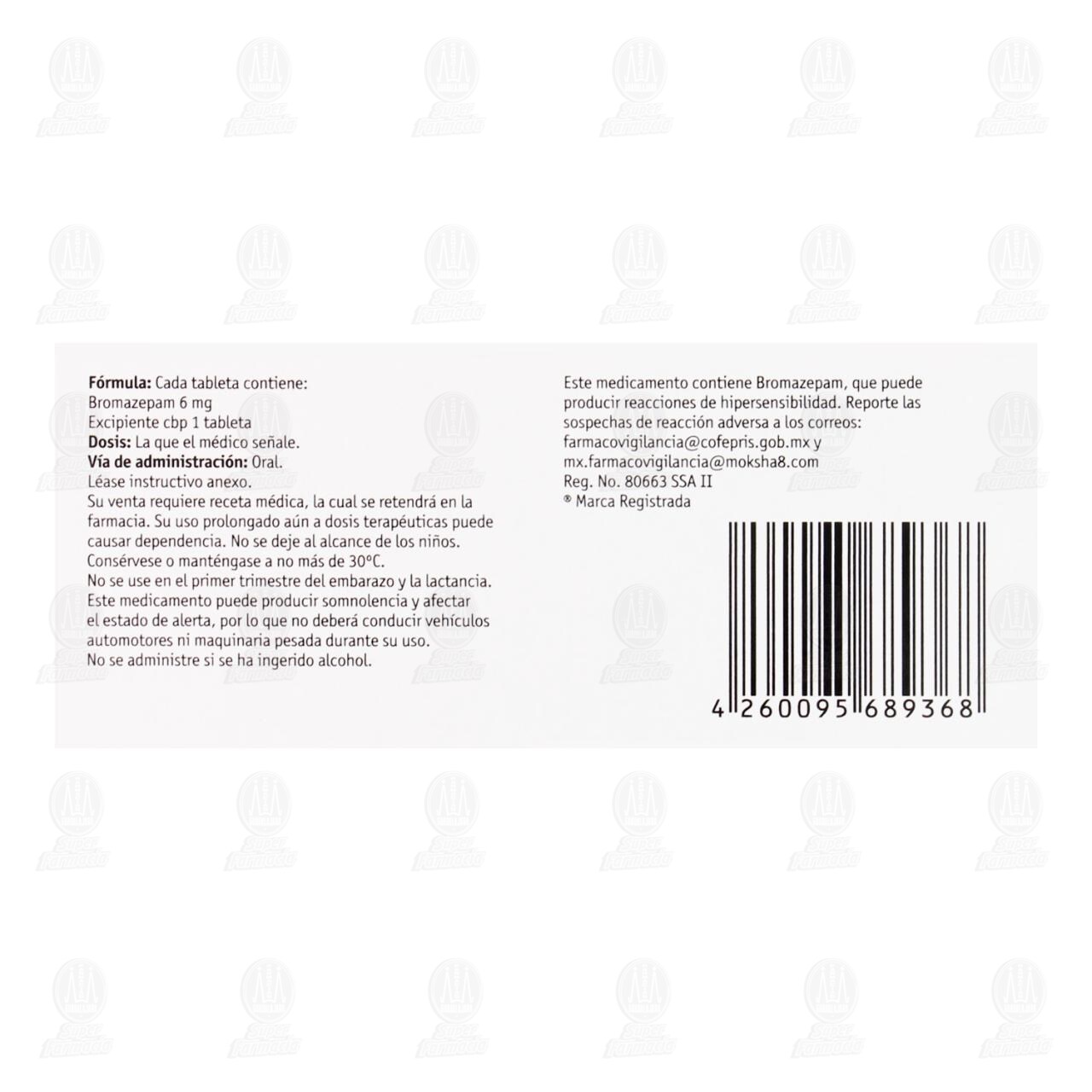 Lexotan 6 mg, 100 Tabletas. image number 2