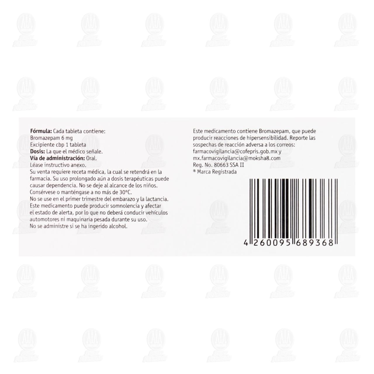 Lexotan 6 mg, 100 Tabletas. image number 2
