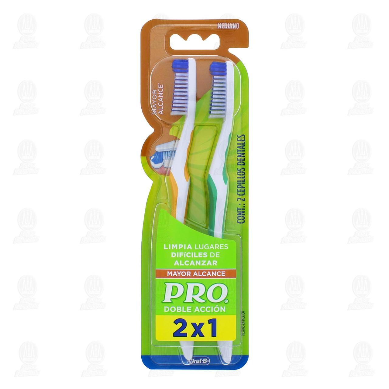 Cepillo Dental Oral-B Pro Doble Acci&oacute;n Mayor Alcance 2x1, 2 pzas.