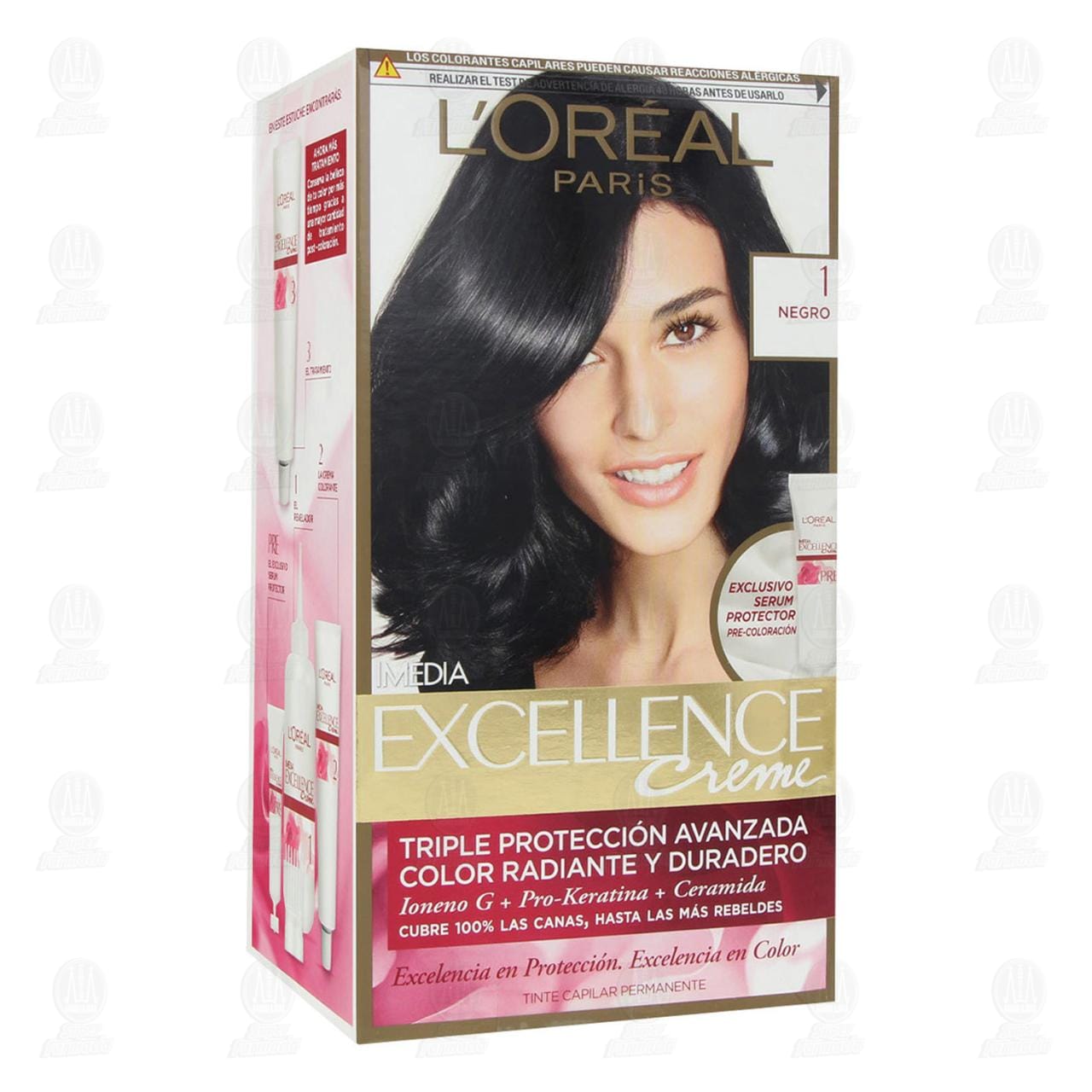 Imagen para Tinte Excellence Creme Triple Protección Avanzada Color Negro (1), 7 pzas.