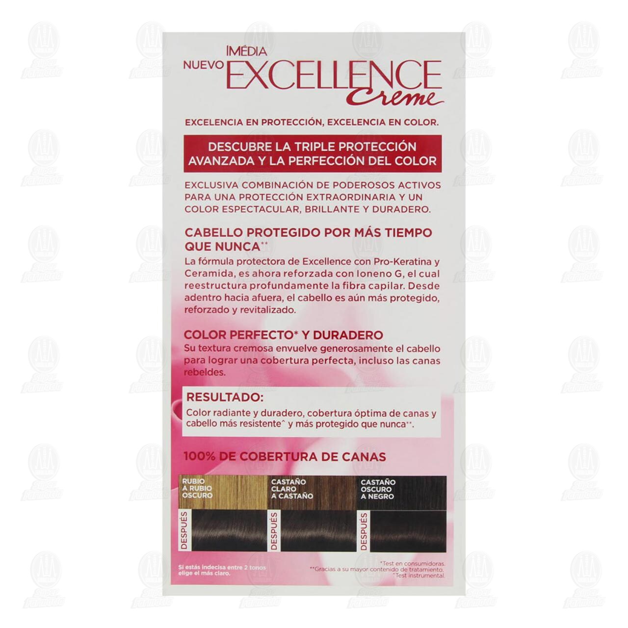 Tinte Excellence Creme Coloraci&oacute;n Triple Cuidado Color Casta&ntilde;o Oscuro (3), 1 pz. image number 2