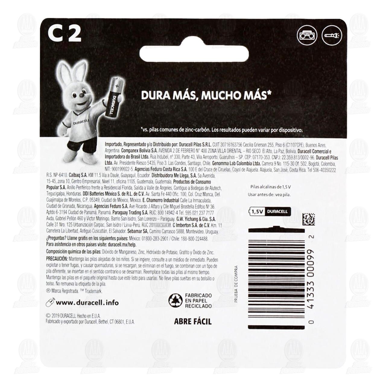 Pilas C Duracell Alcalinas, 2 pzas. image number 1
