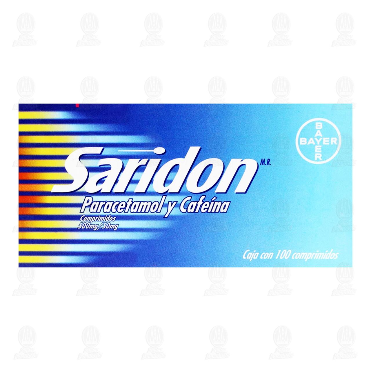 Saridon 500mg/50mg, 100 Comprimidos. image number 1