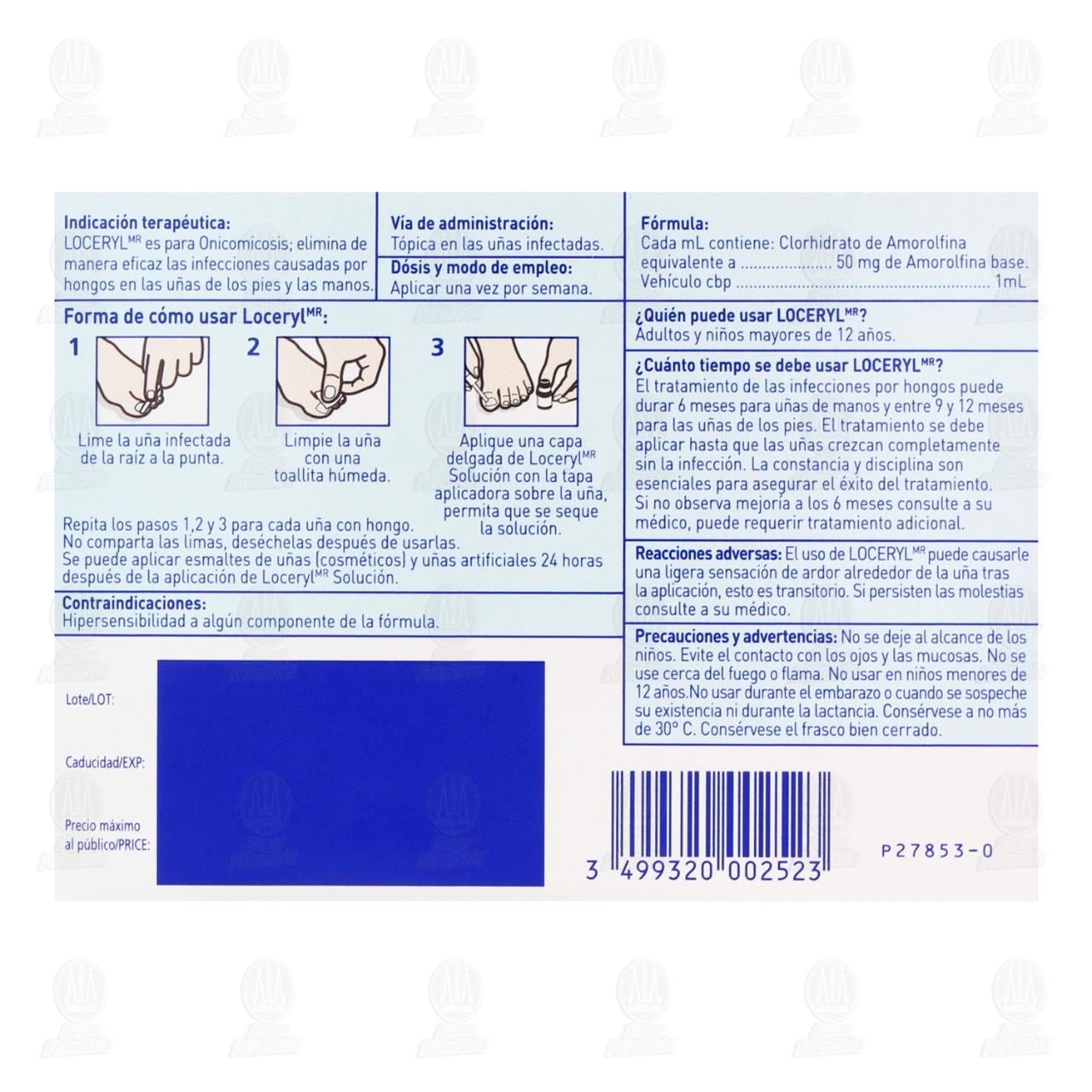 Loceryl Proce Loceryl Solución 5%, 2.5 ml. de LOCERYL | Farmacias Guadalajara