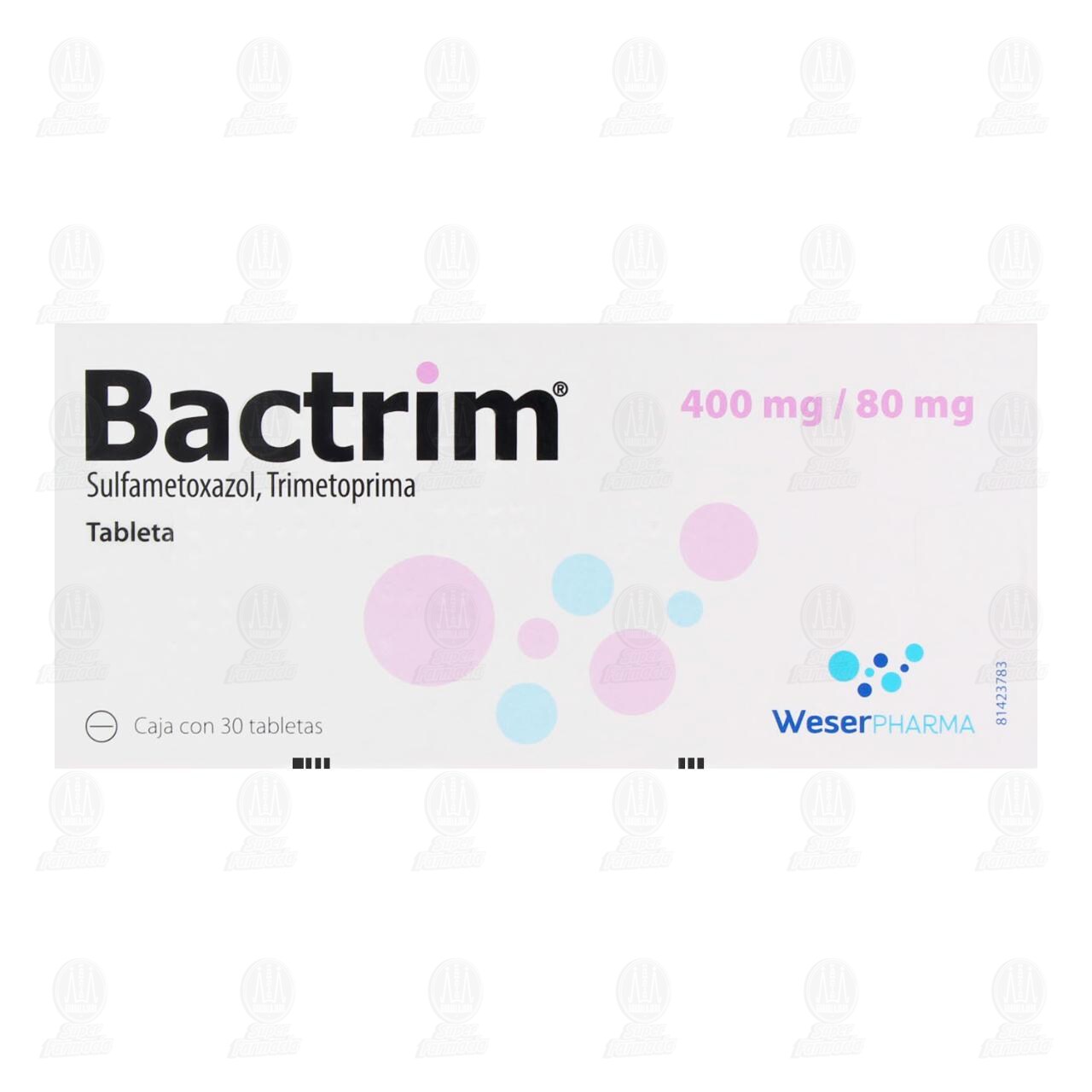 Bactrim 400mg/80mg, 30 Tabletas. image number 1