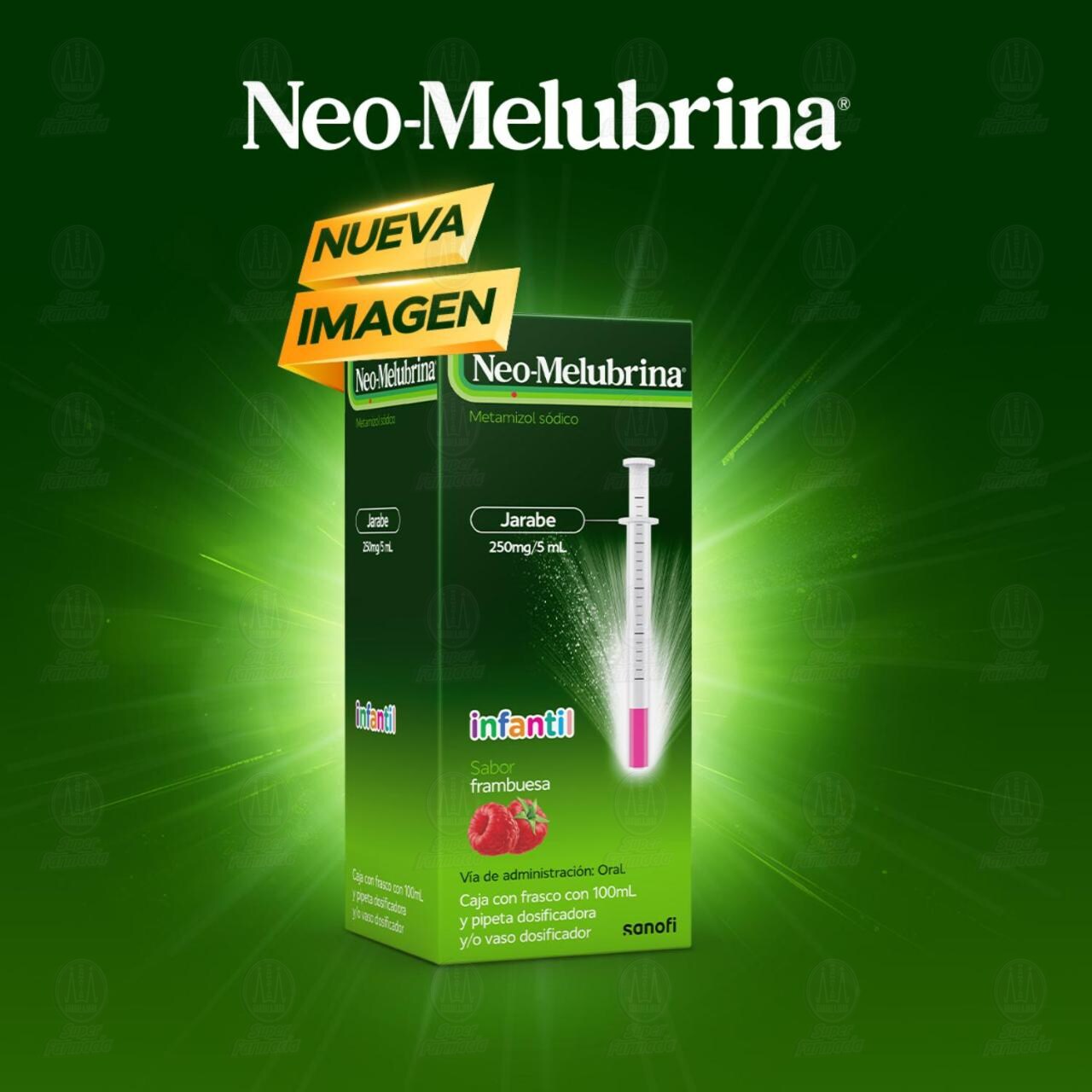 Neo-Melubrina 250mg/5ml Jarabe Infantil Sabor Frambuesa, 100 ml. image number 3