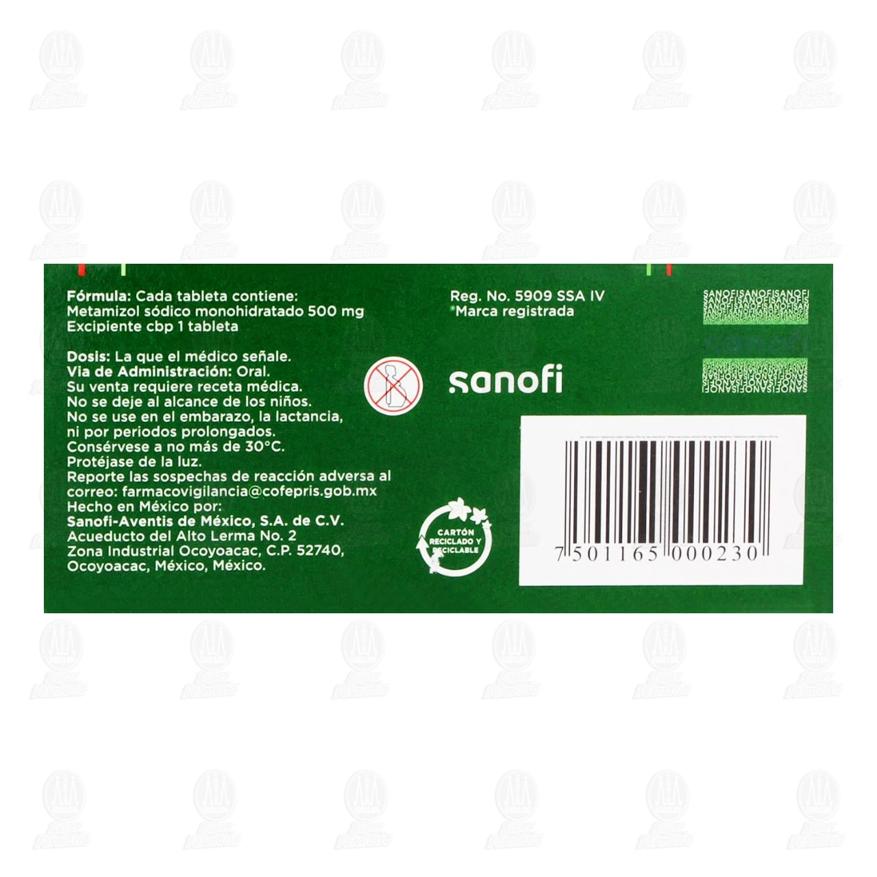 Neo-Melubrina 500 mg, 10 Tabletas. image number 2