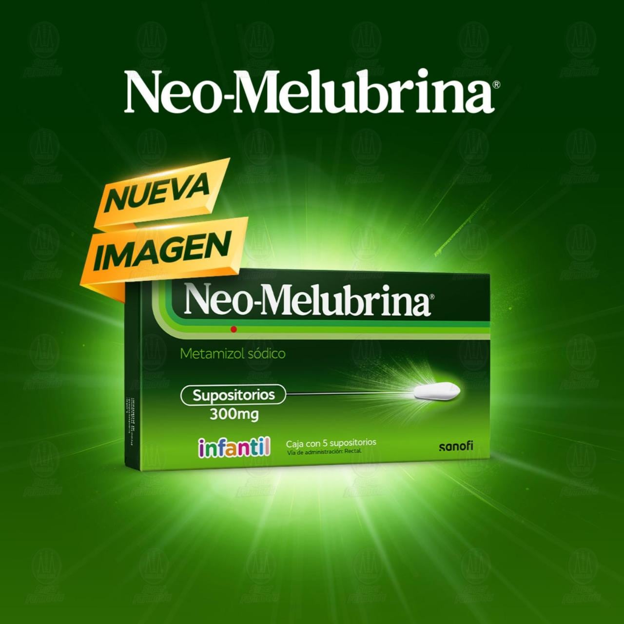 Neo-Melubrina Infantil 300 mg, 5 Supositorios. image number 3