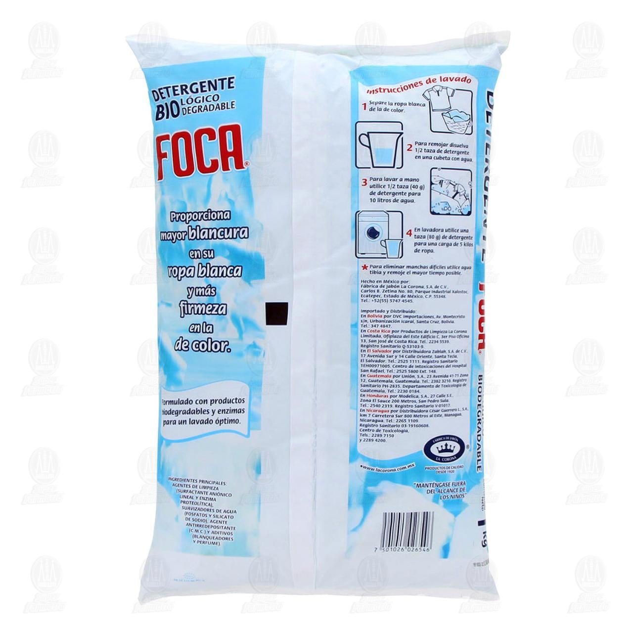 Detergente En Polvo Foca Con Formula Biodegradable 1 Kg Detergente En Polvo Foca Con Formula Biodegradable 1 Kg