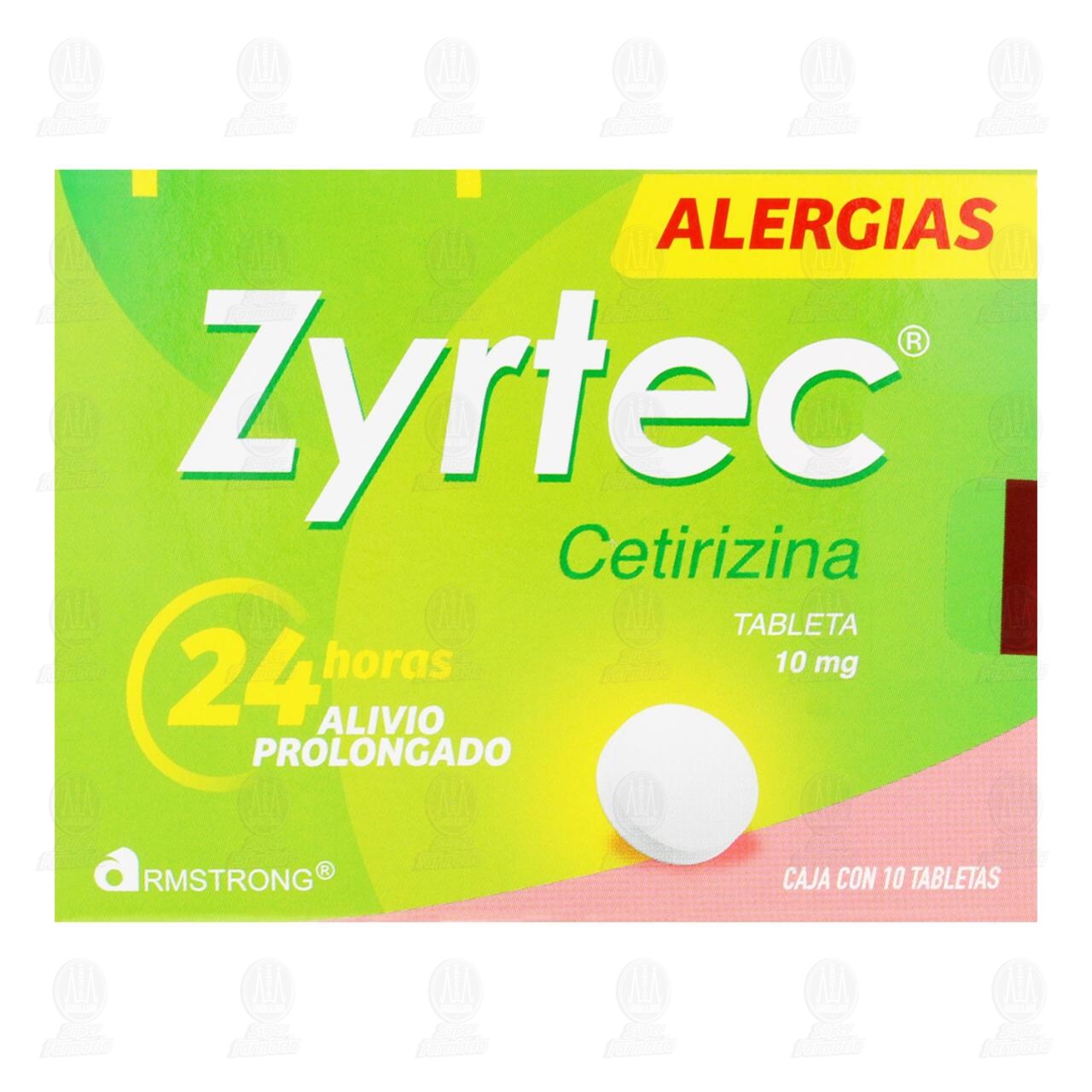 Zyrtec 10 mg, 10 Tabletas. image number 1