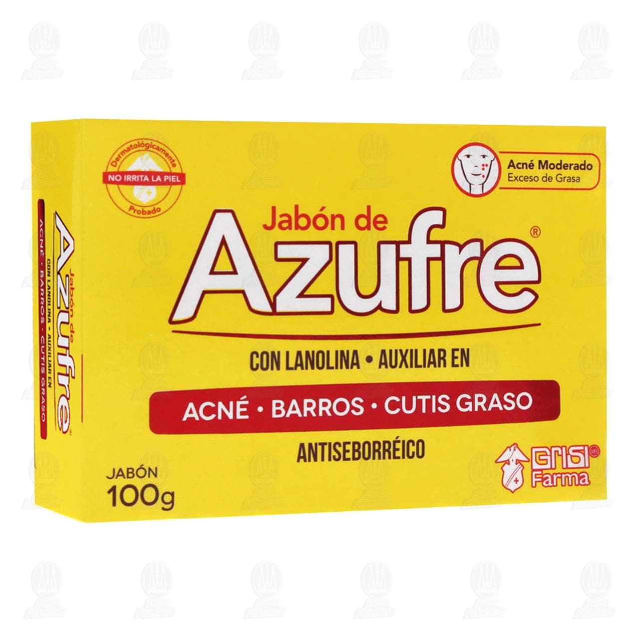 Jabón de Azufre Grisi con Lanolina Antiseborréico, 100 gr.