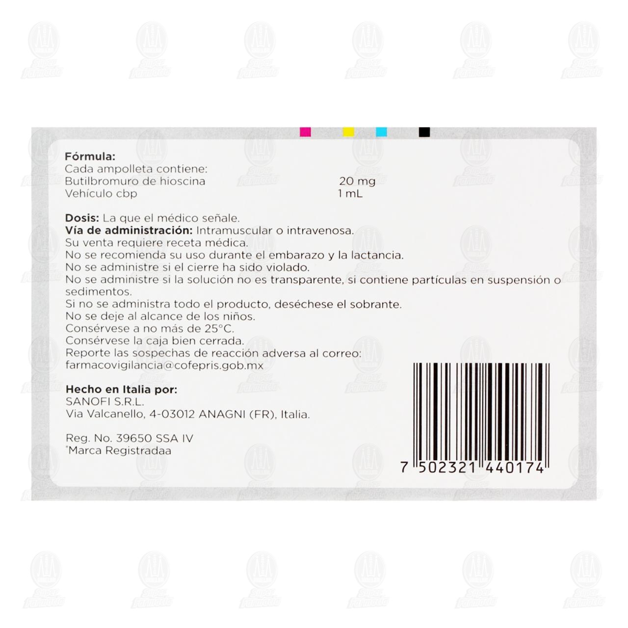 Buscapina 20mg/ml Soluci&oacute;n Inyectable, 3 Ampolletas. image number 2