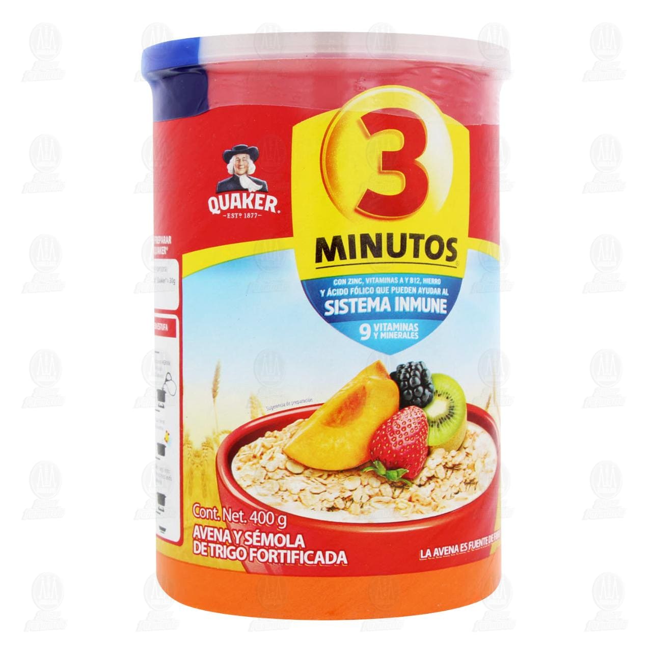 Avena Quaker 3 Minutos con Sémola de Trigo, 400 gr.