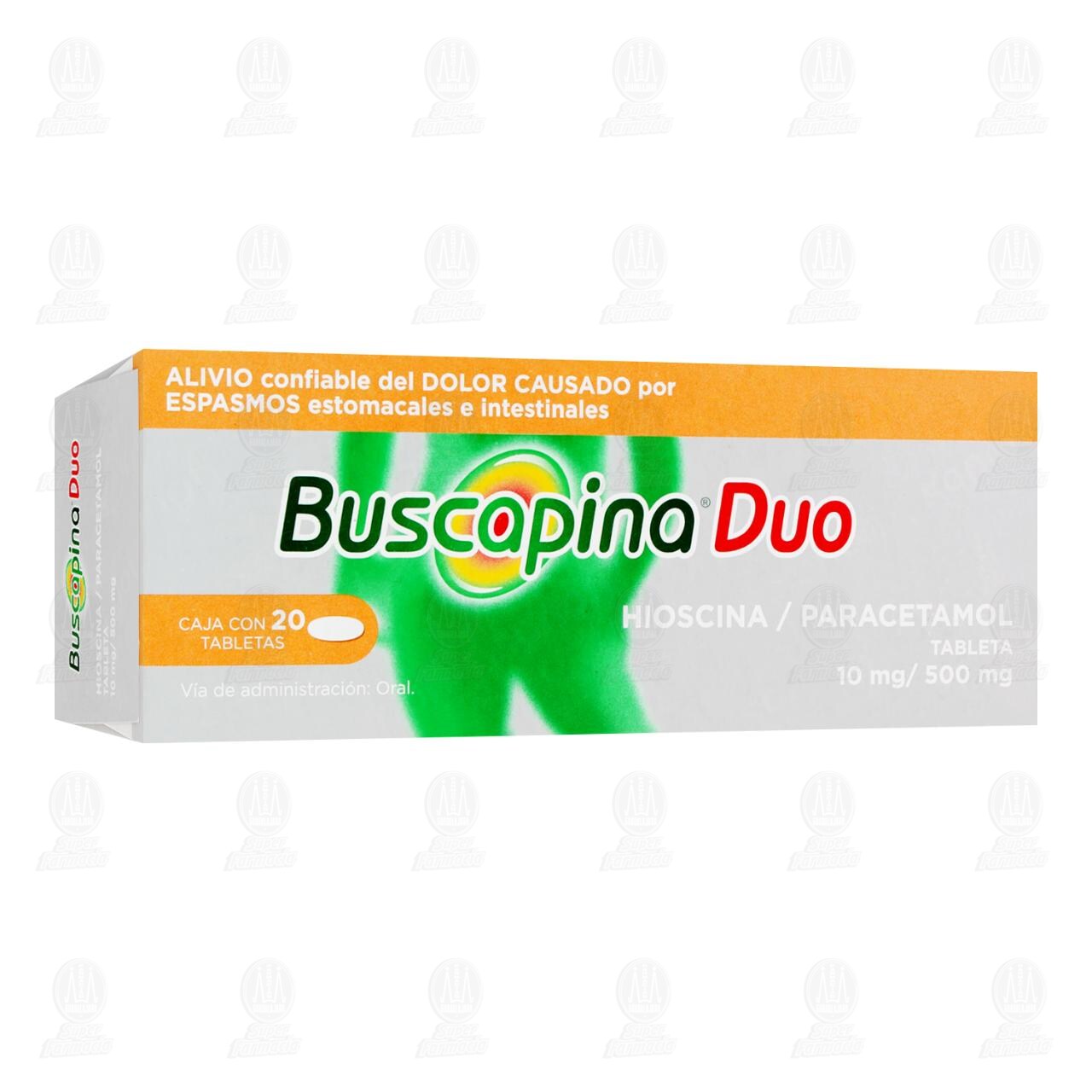 Buscapina Duo 10mg/500mg, 20 Tabletas. image number 0