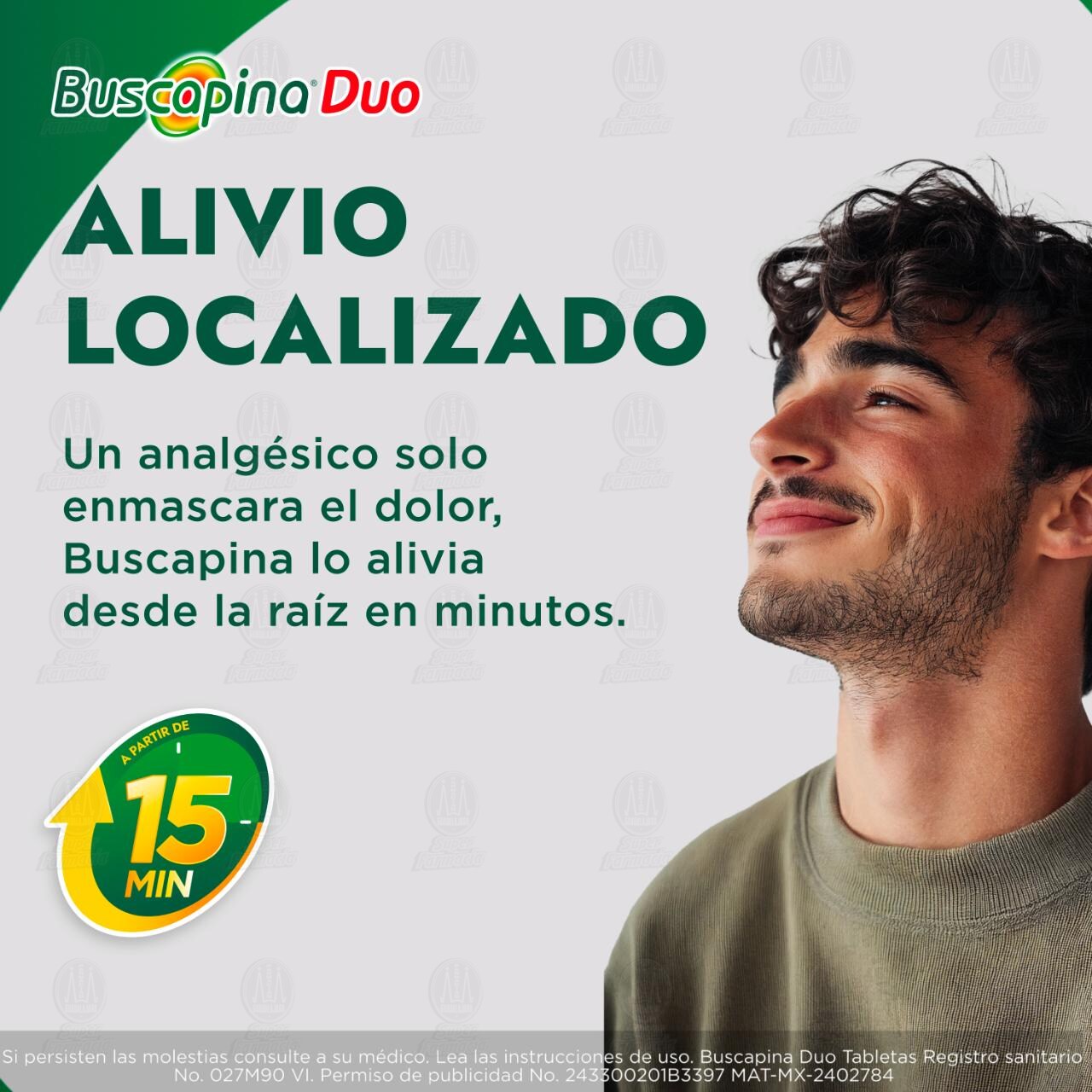 Buscapina Duo 10mg/500mg, 20 Tabletas. image number 3