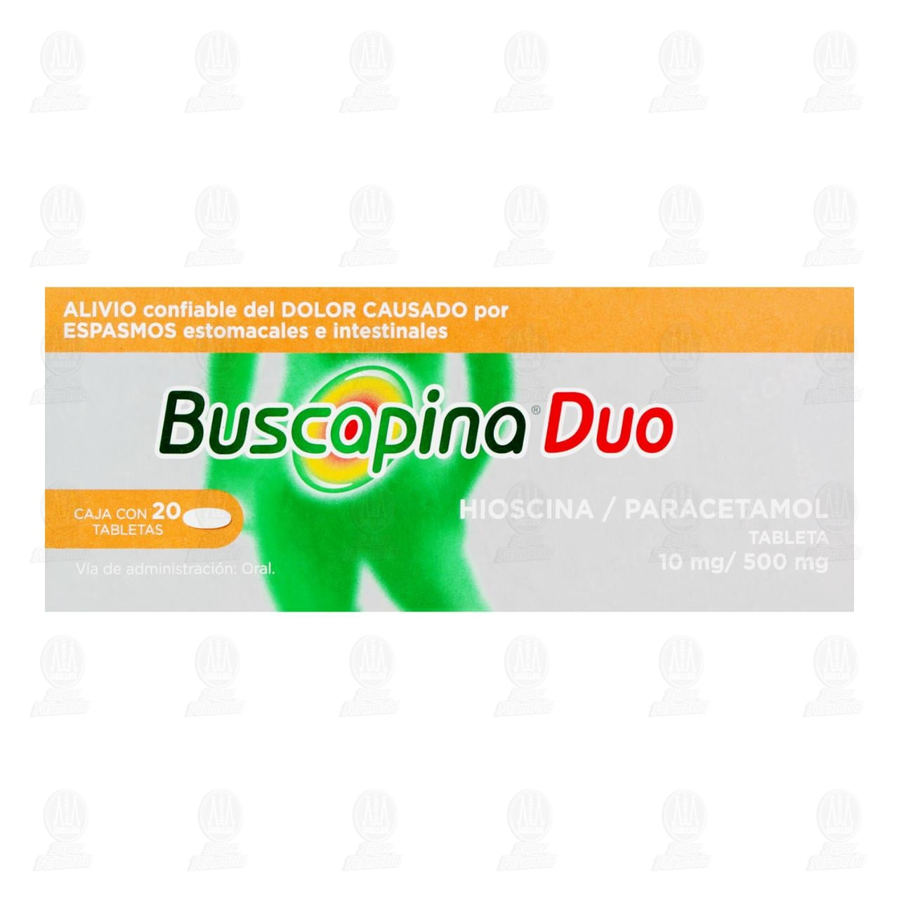Buscapina Duo 10mg/500mg, 20 Tabletas. image number 1
