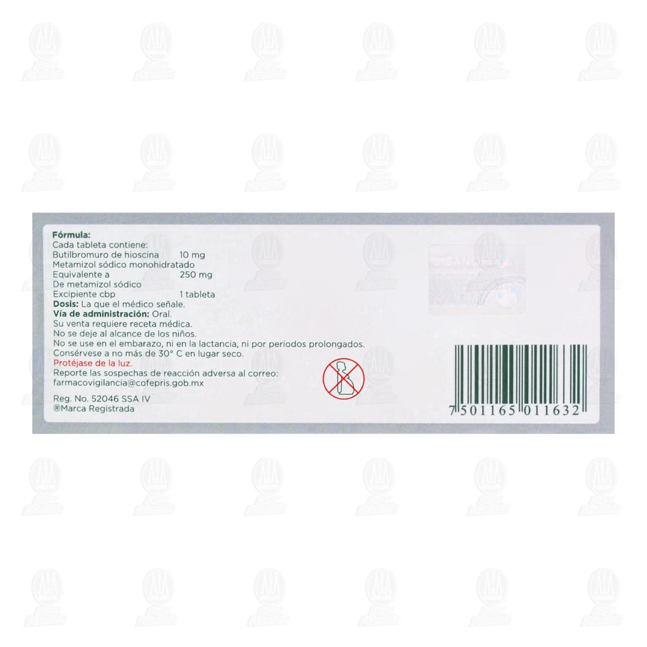 Buscapina Compositum 10mg/250mg, 20 Tabletas. image number 2