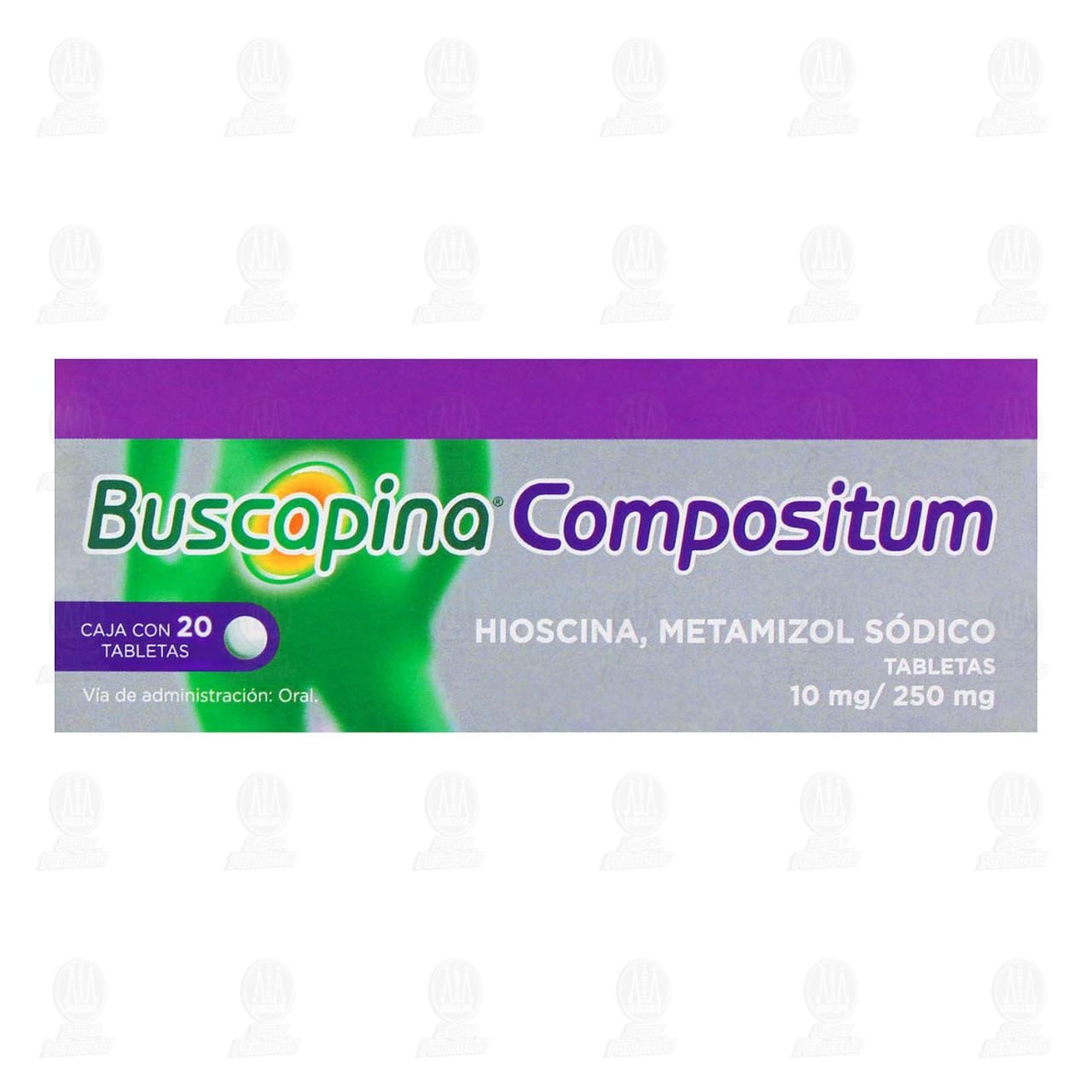 Buscapina Compositum 10mg/250mg, 20 Tabletas. image number 1