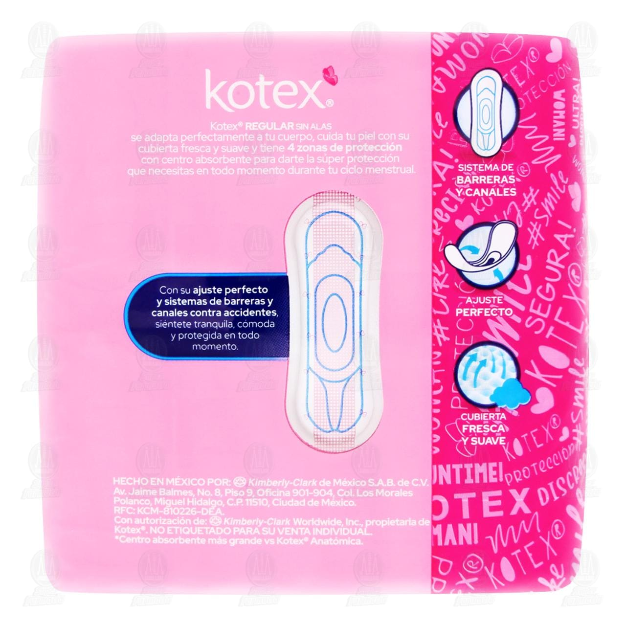 Toallas Femeninas Kotex Regular sin Alas, 20 pzas. image number 2