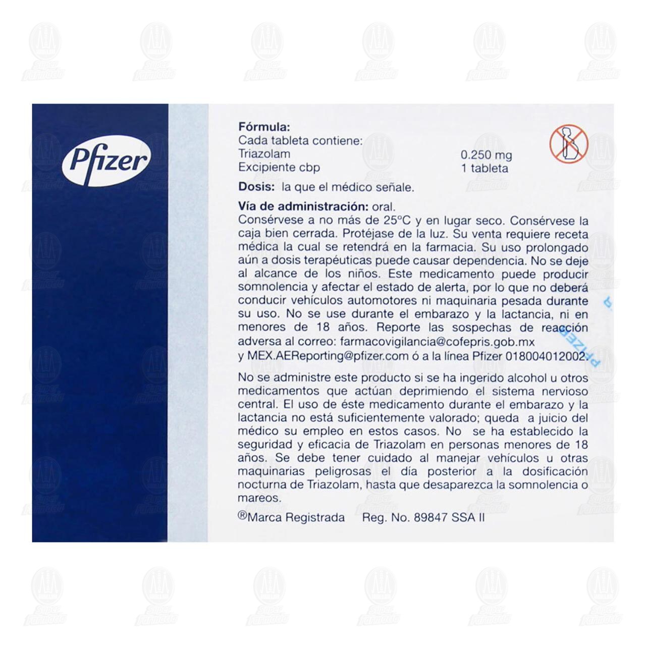 Halcion 0.250 mg, 30 Tabletas. image number 2