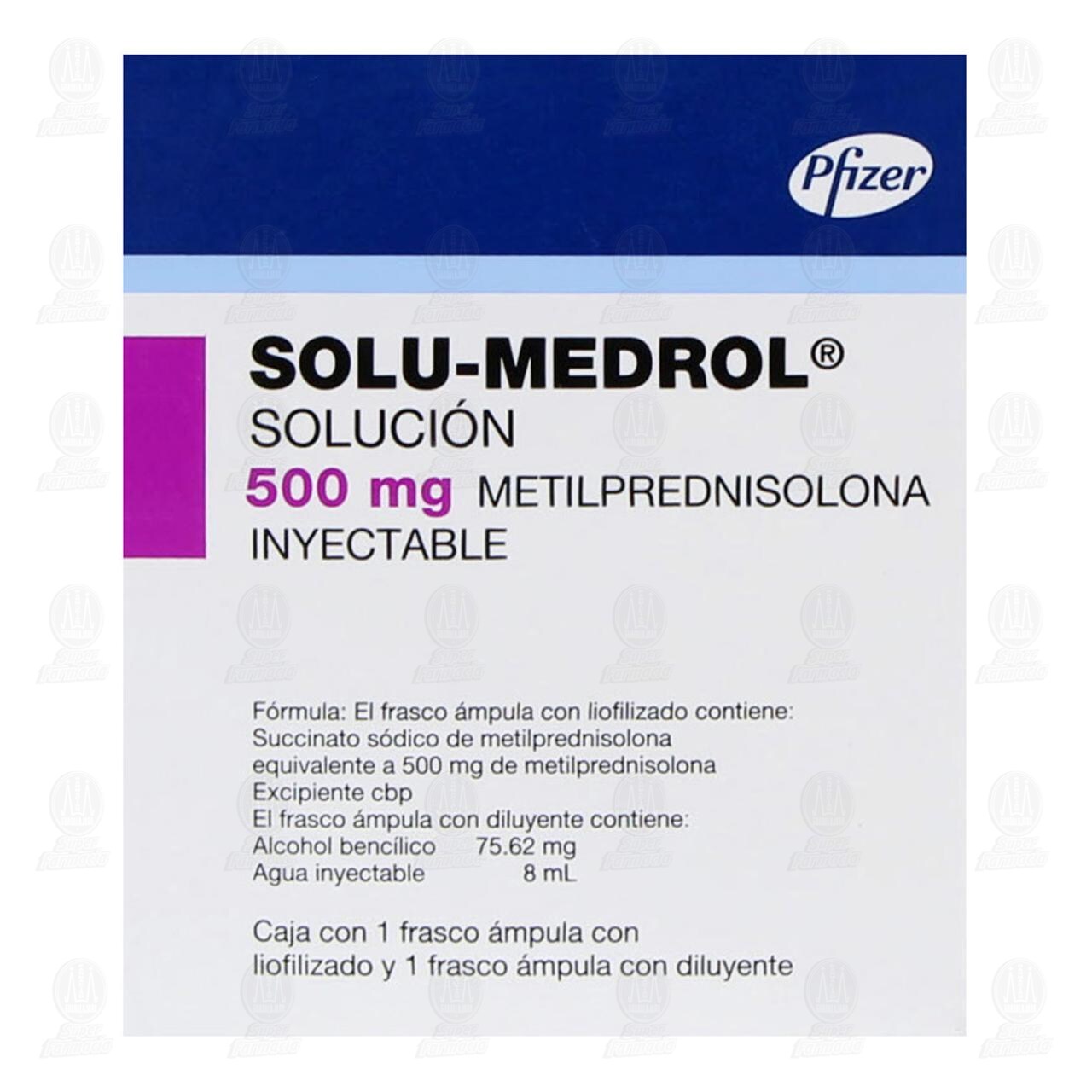 Solu-Medrol 500 mg Soluci&oacute;n Iyectable, 1 &Aacute;mpula. image number 1
