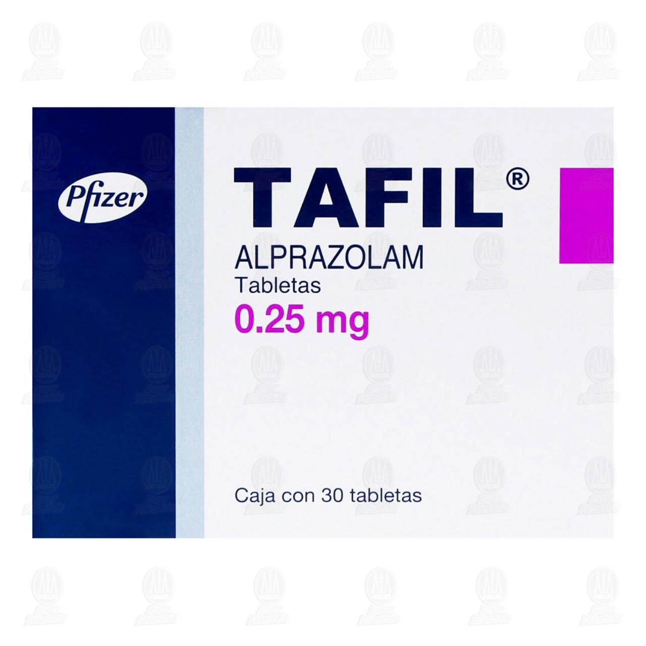 Tafil 0.25 mg, 30 Tabletas. image number 1