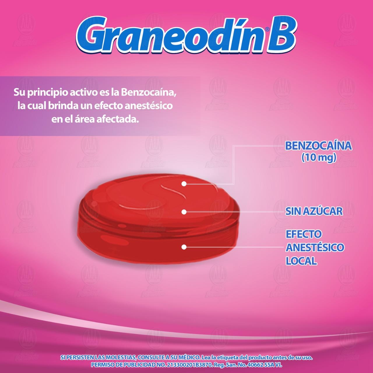 Graneod&iacute;n B Sabor Frambuesa, 24 Pastillas. image number 4