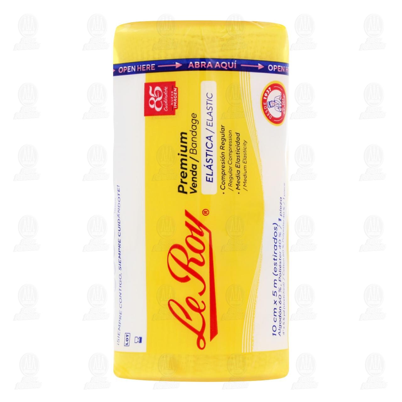 Venda El&aacute;stica Le Roy Premium 10cm x 5m Estirada, 1 pz.