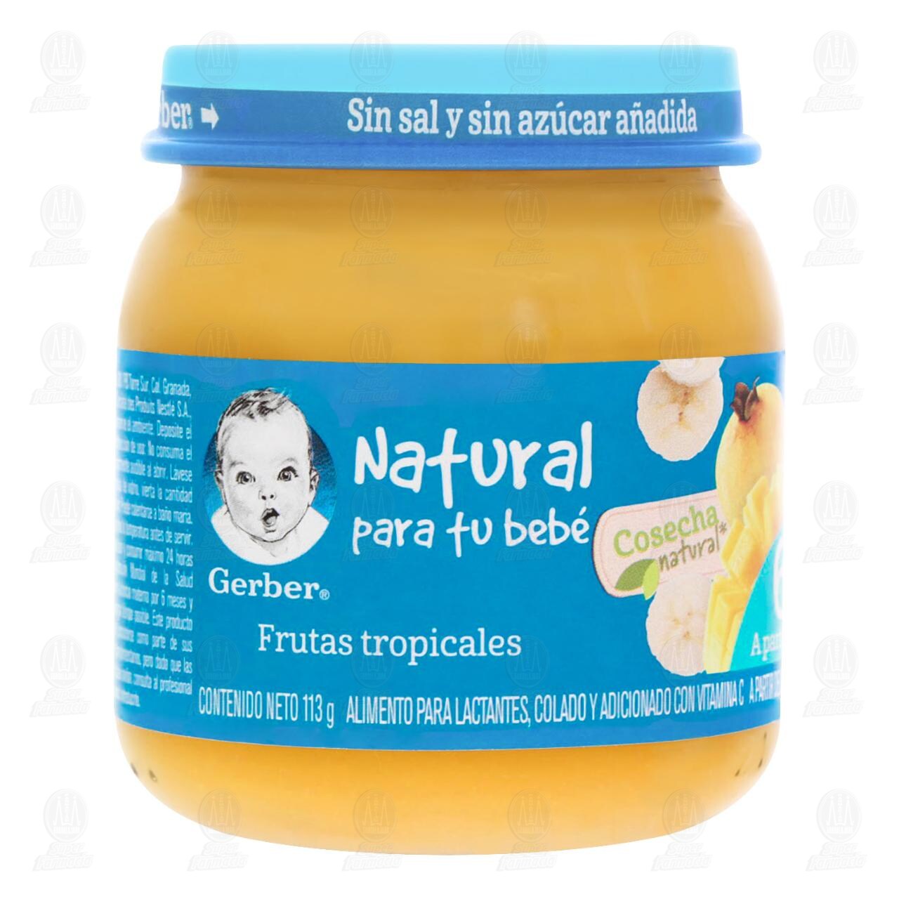 Papilla Gerber Cosecha Natural Etapa 2 Frutas Tropicales, 113 gr.