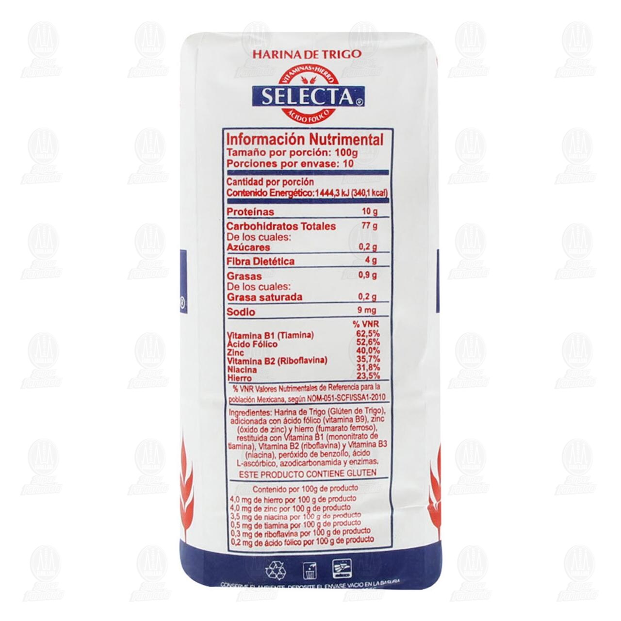 Harina de Trigo Selecta Adicionada con Vitaminas y Minerales, 1 kg. image number 2